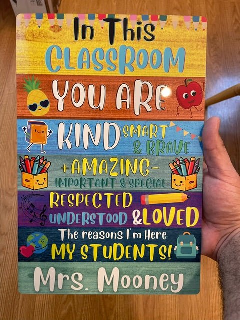 Personalized Classroom Metal Sign - Cool Metal Signs