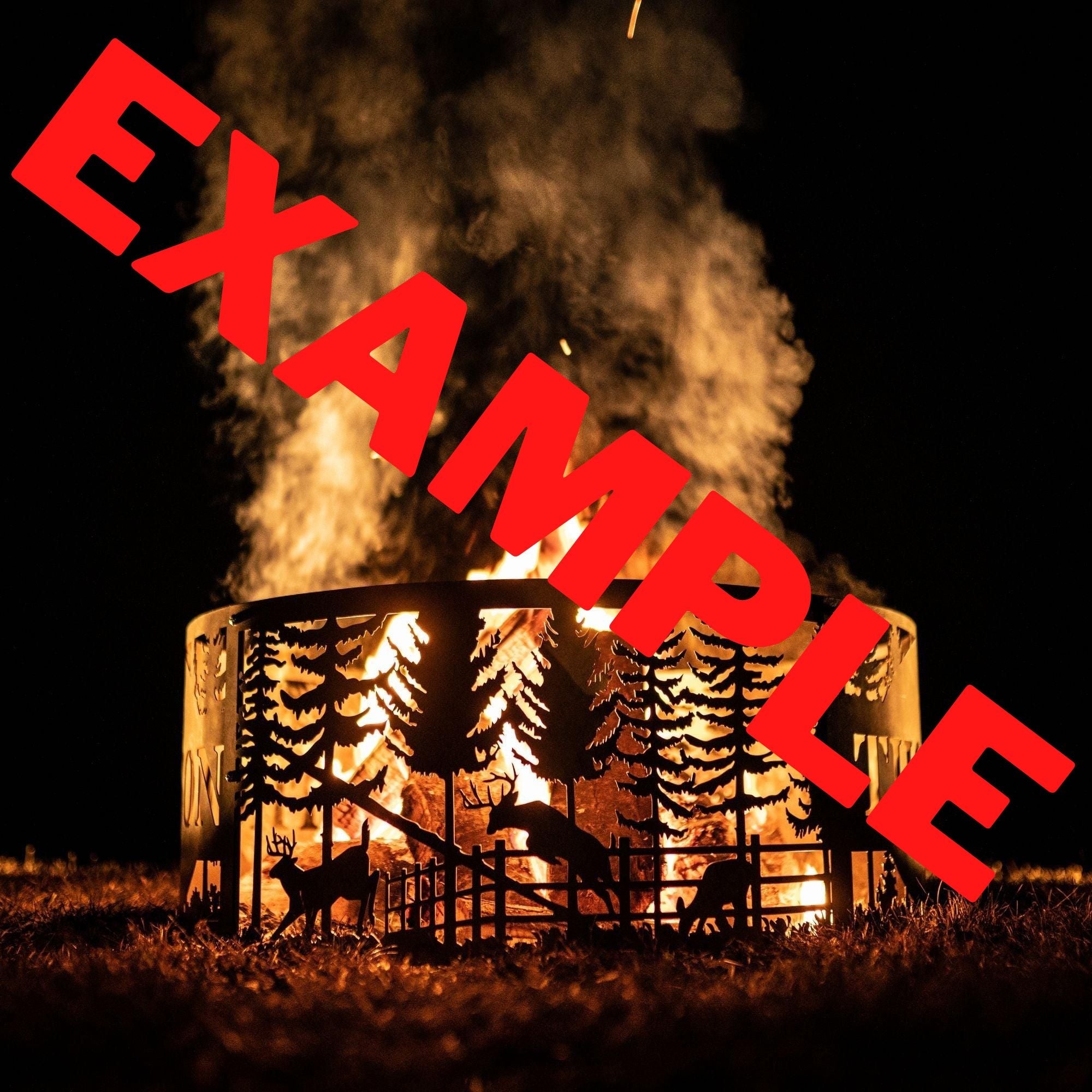 Personalized Home Scene Fire Pit Ring