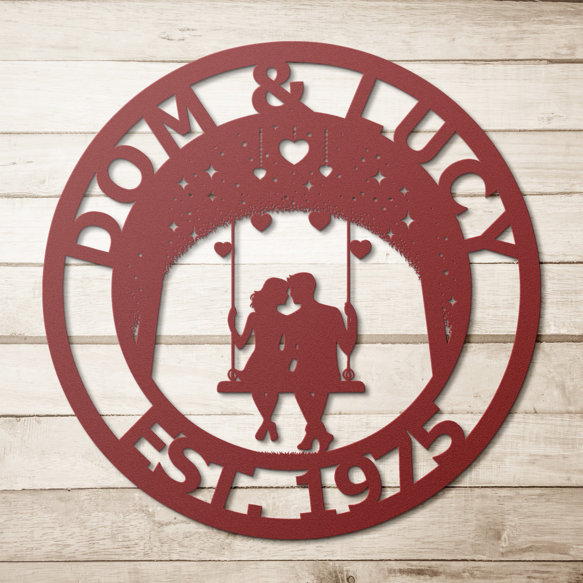 Personalized Couple on a Swing - Cool Metal Signs