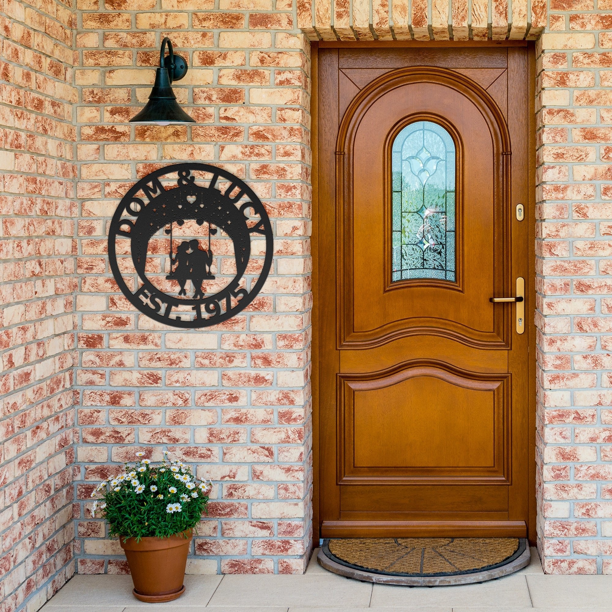 Personalized Couple on a Swing - Cool Metal Signs