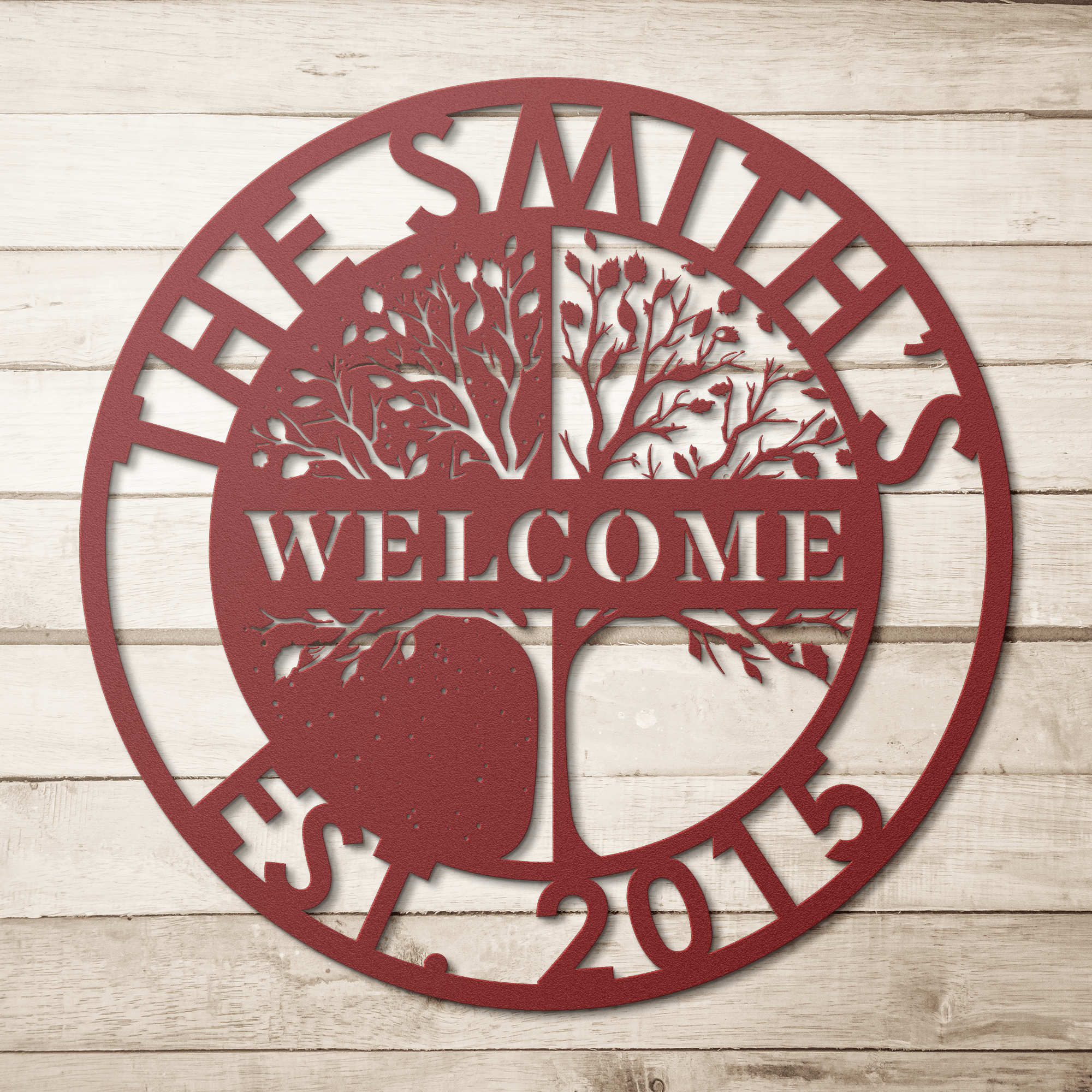 Personalized Day and Night Tree Metal Sign - Cool Metal Signs