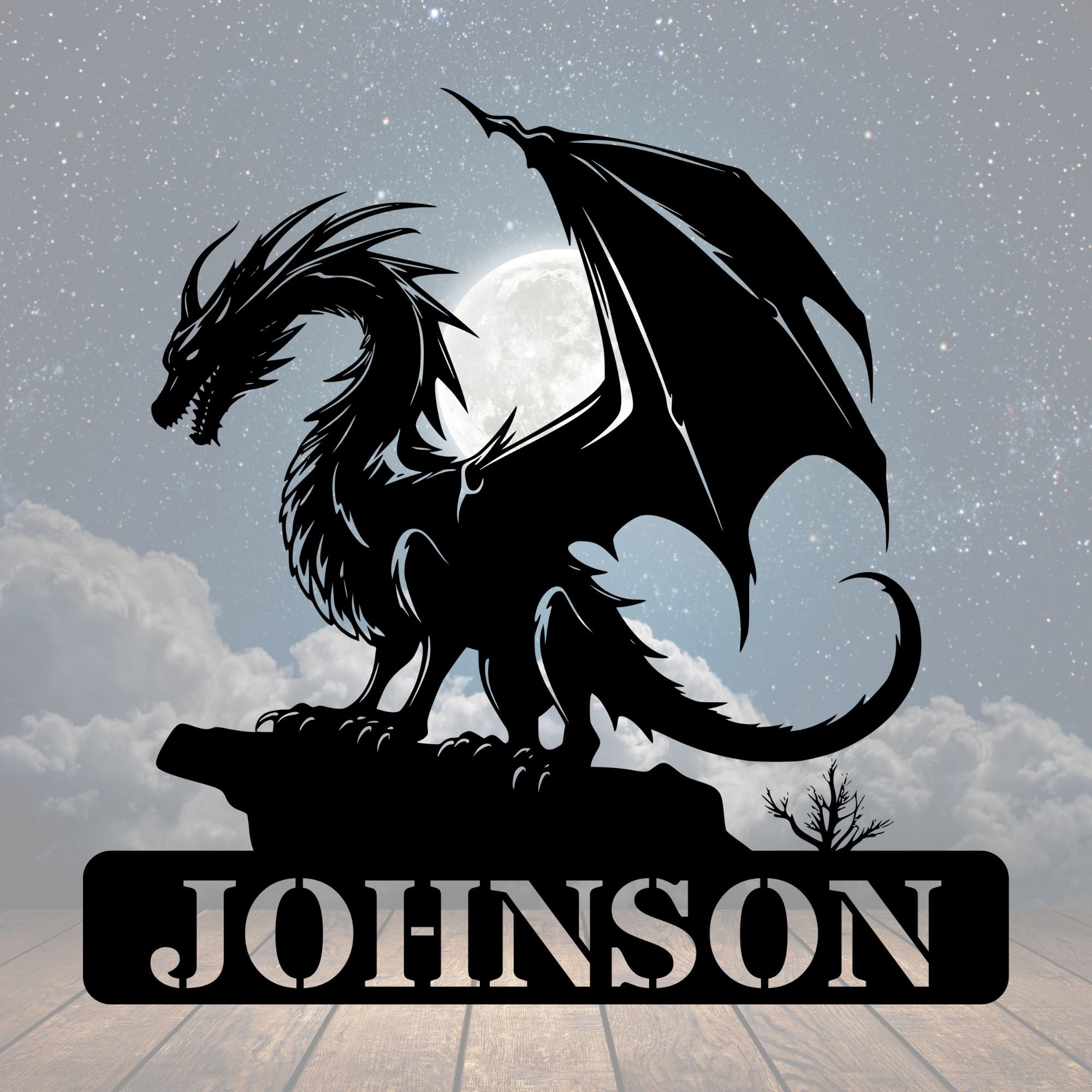 Personalized Dragon Sign - Cool Metal Signs