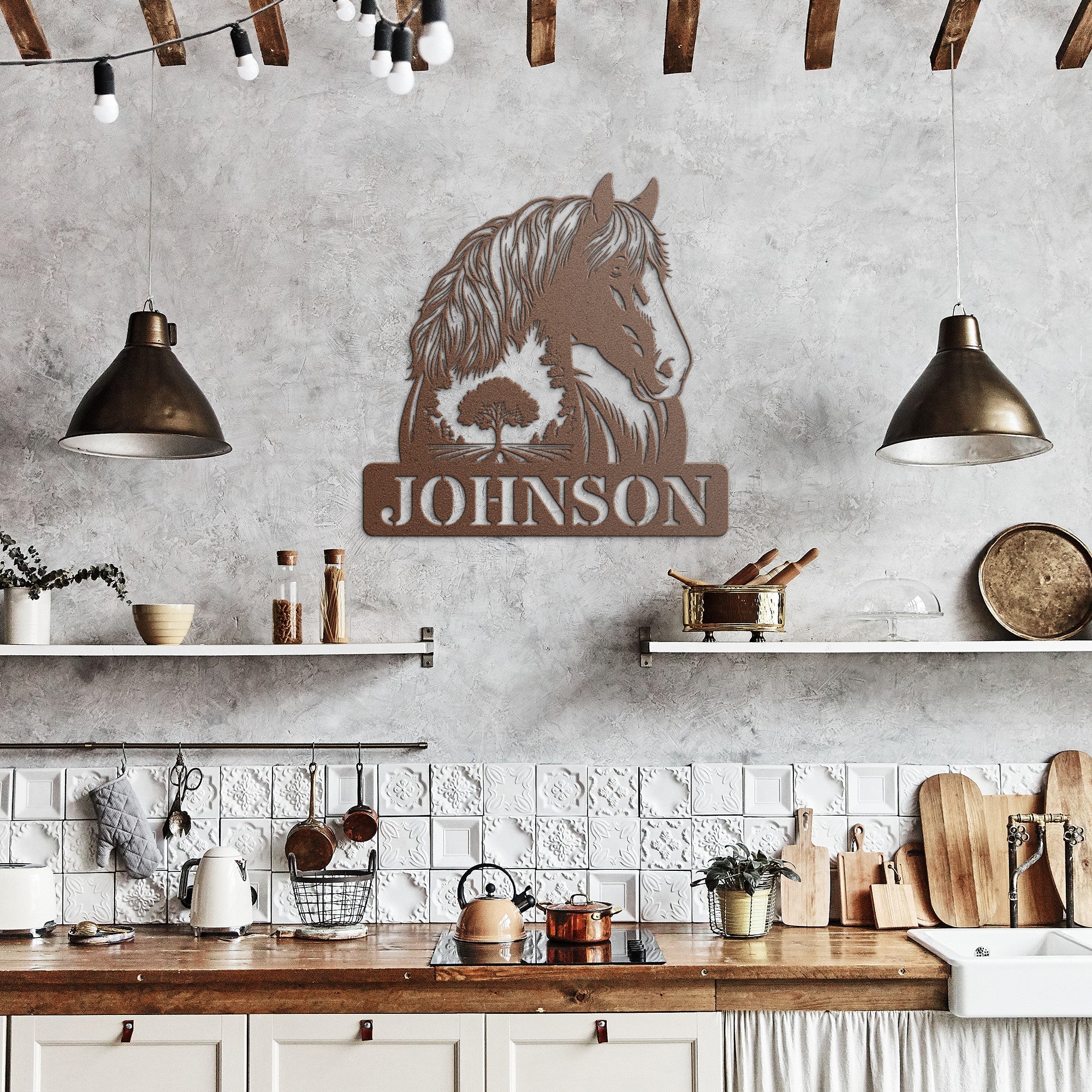 Personalized Horse Scene Sign - Cool Metal Signs