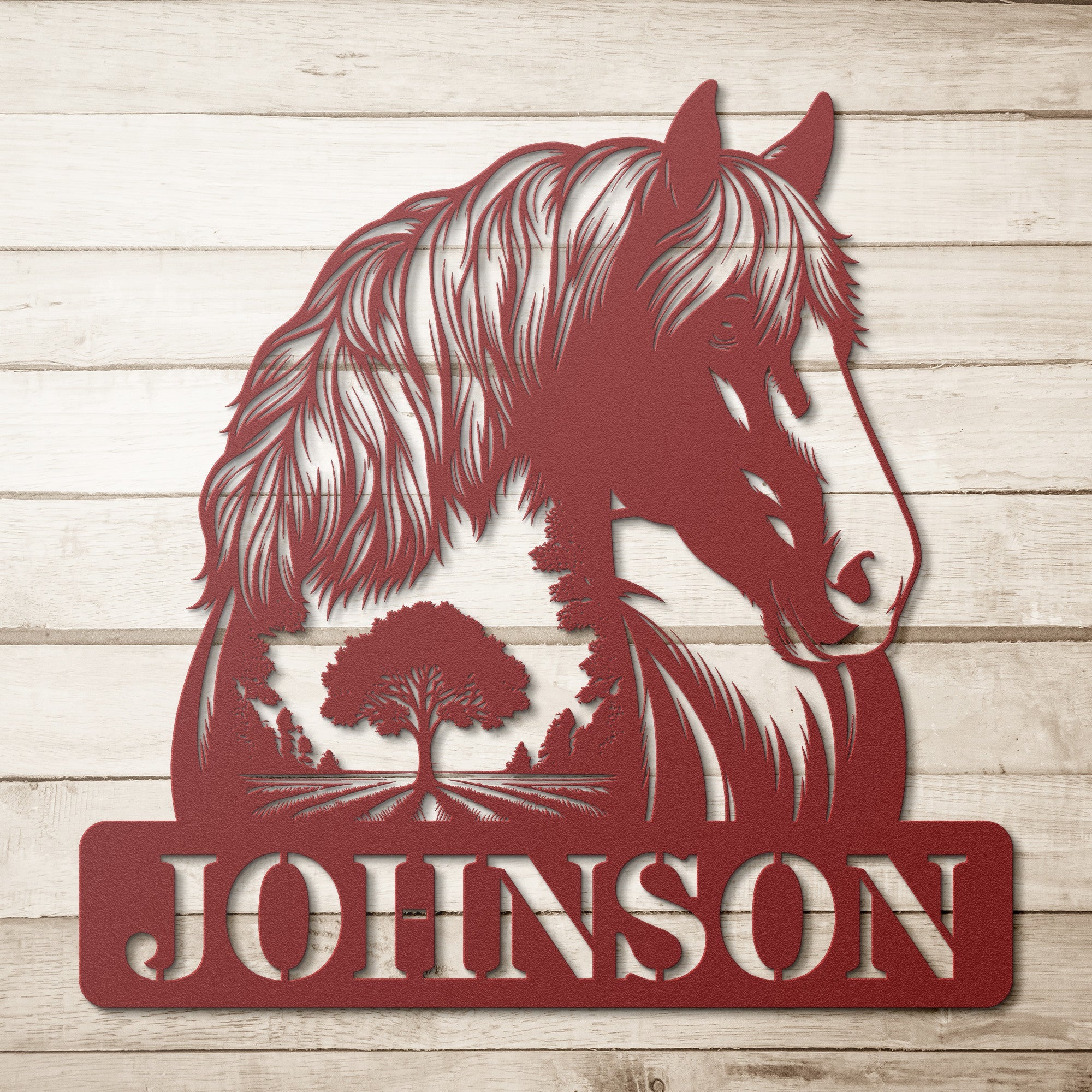 Personalized Horse Scene Sign - Cool Metal Signs