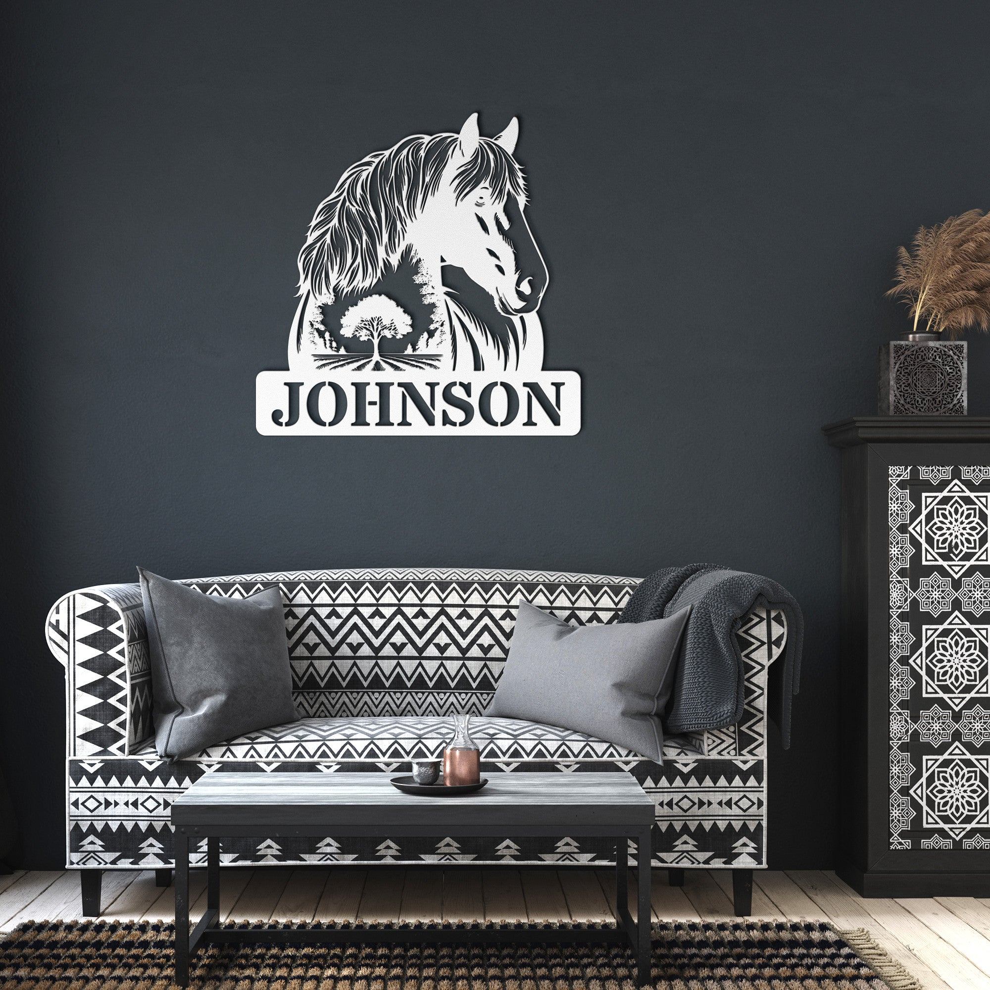 Personalized Horse Scene Sign - Cool Metal Signs