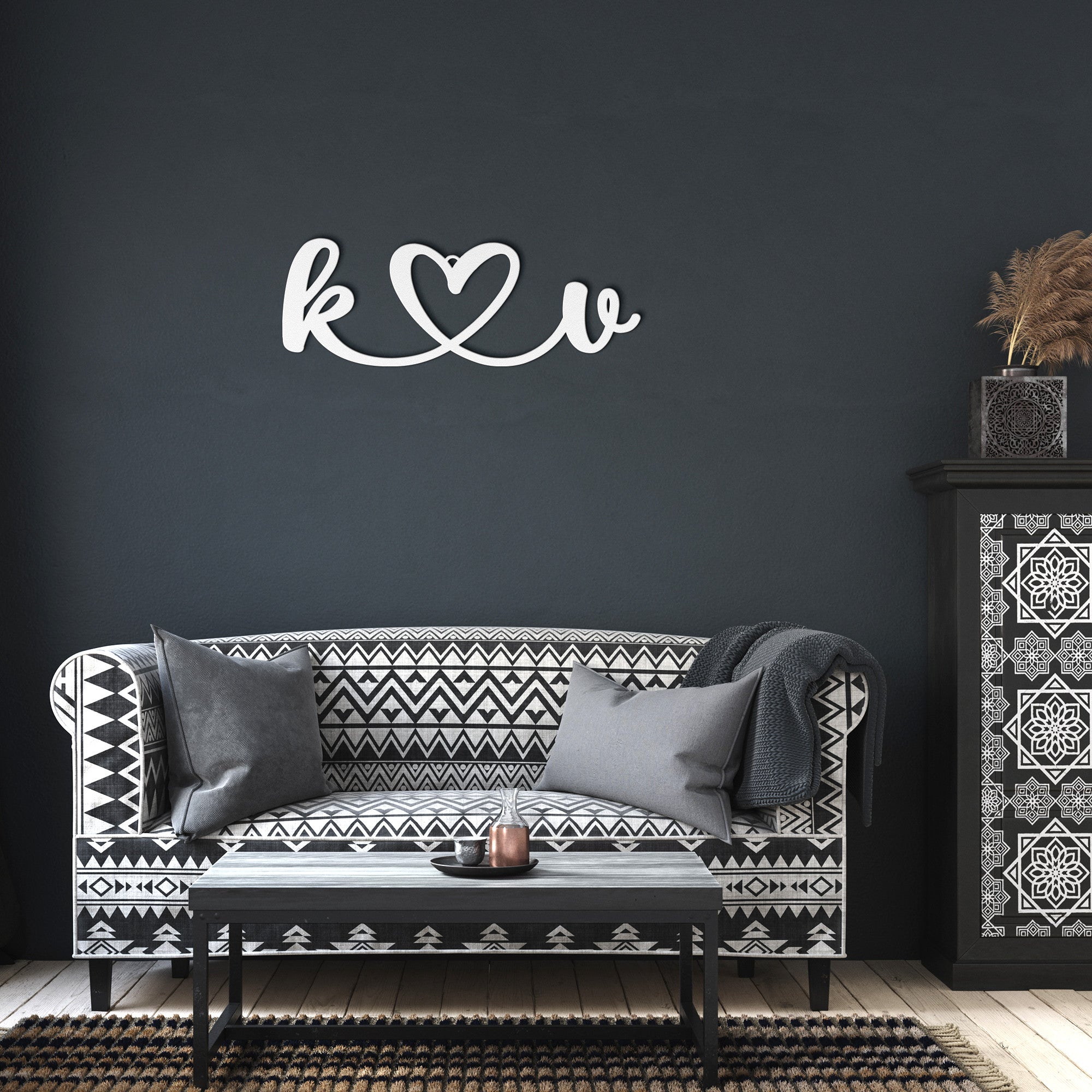 Personalized Initials Heart Sign - Cool Metal Signs