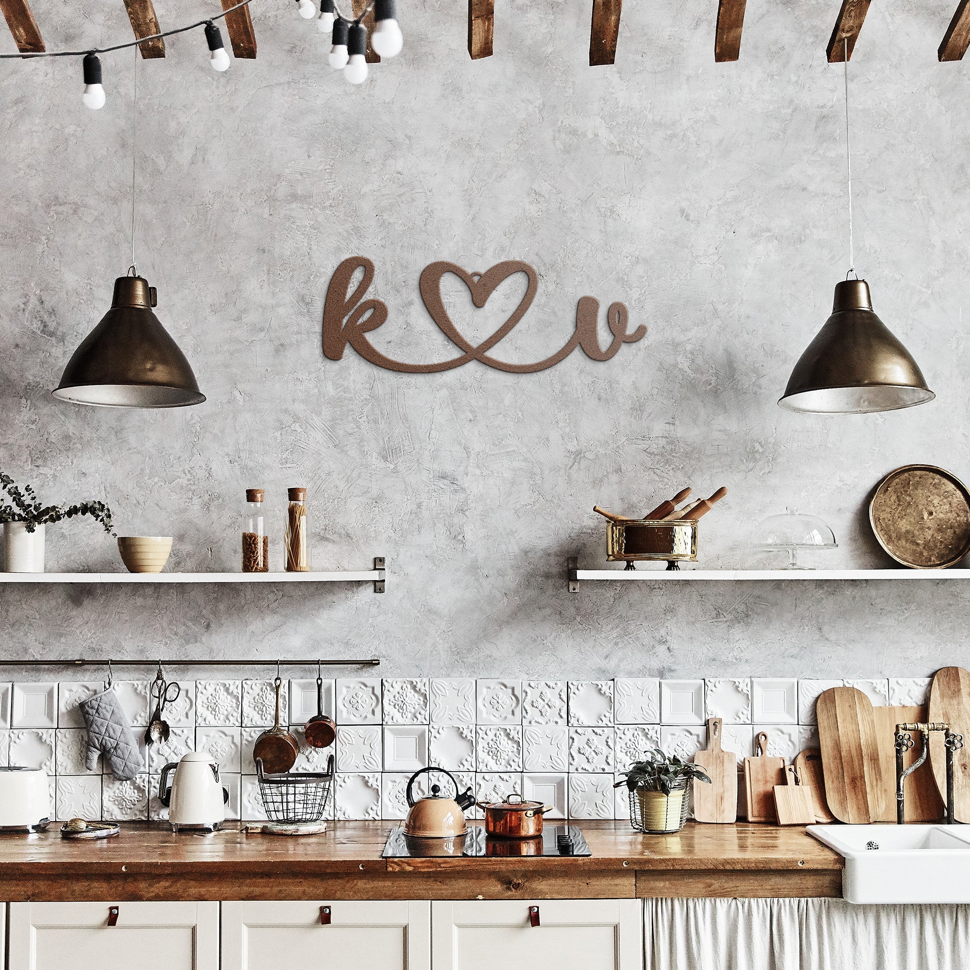 Personalized Initials Heart Sign - Cool Metal Signs