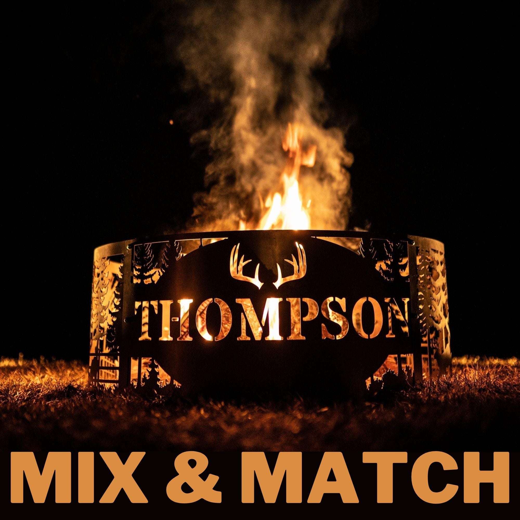 Personalized MIX & MATCH Fire Pit Ring - Cool Metal Signs
