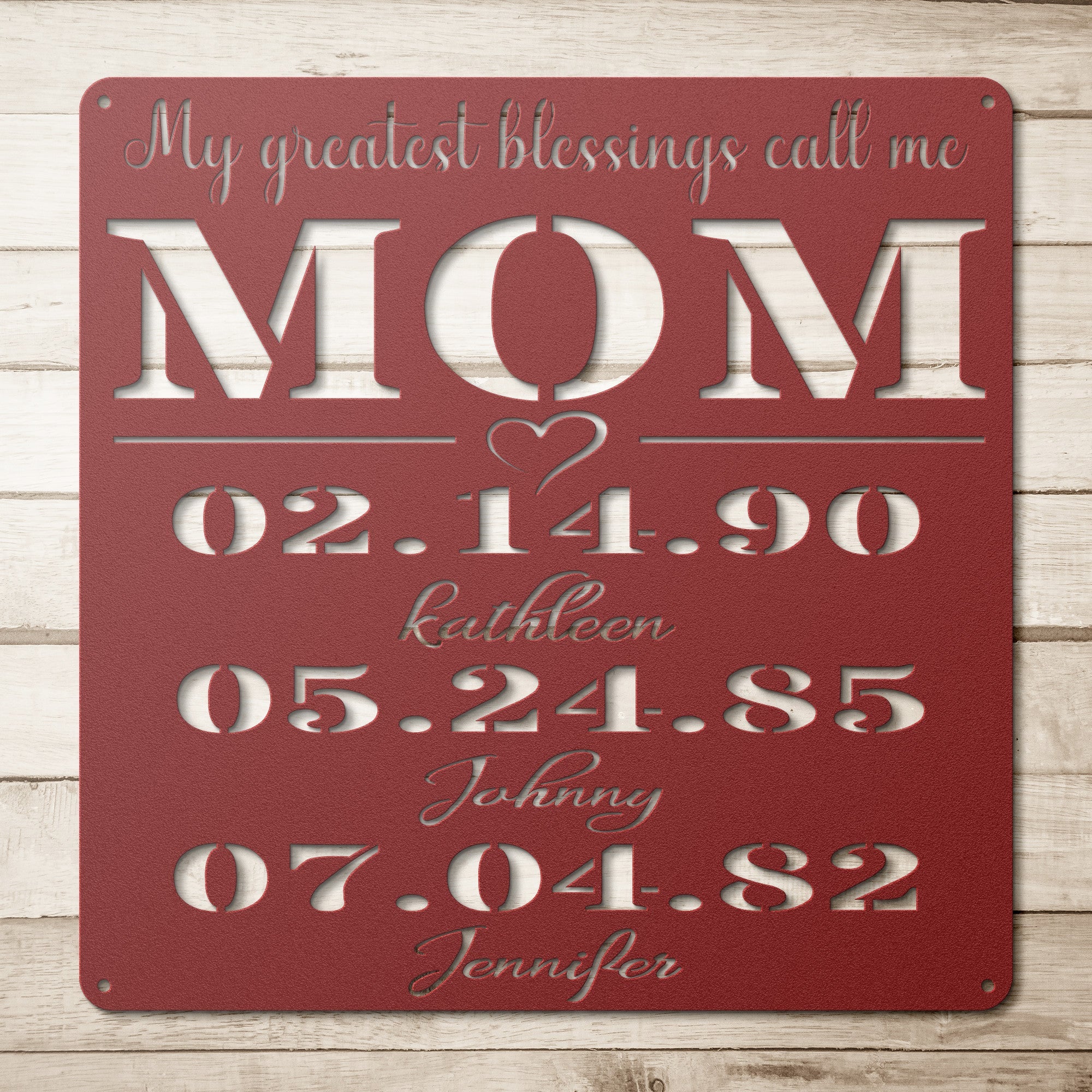 Personalized MOM Plaque - Cool Metal Signs