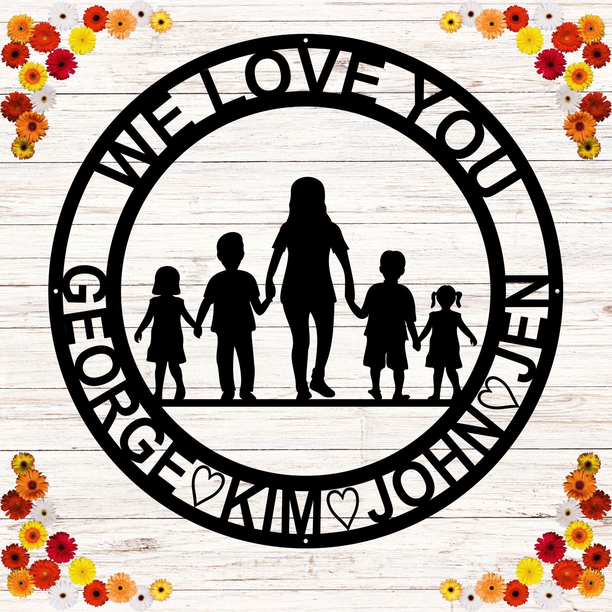 Personalized MOM Silhouette Sign - Cool Metal Signs