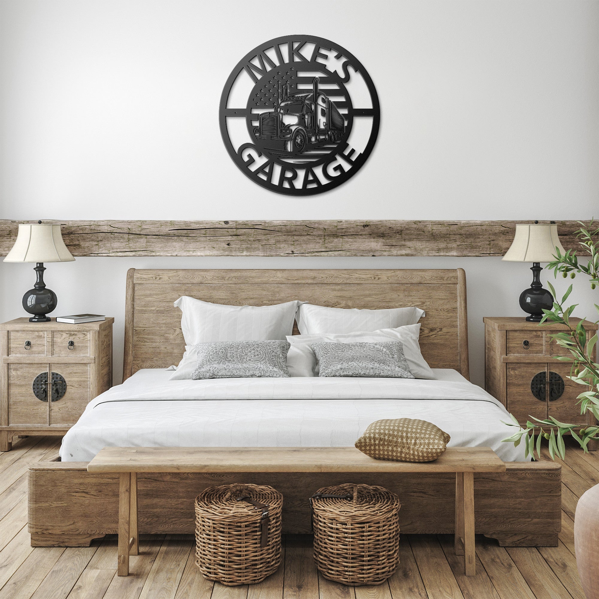 Personalized Semi Truck Round Metal Sign - Cool Metal Signs