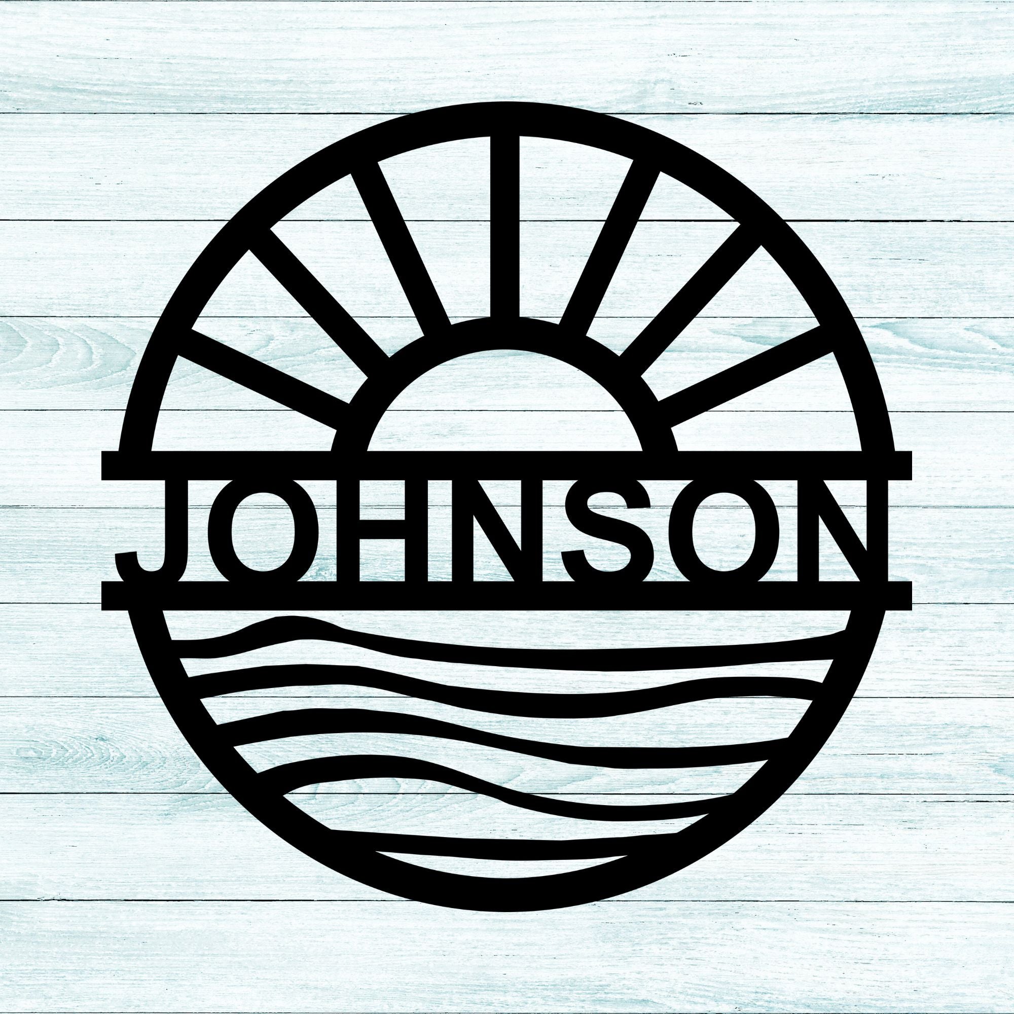 Personalized Sun & Waves Metal Sign - Cool Metal Signs