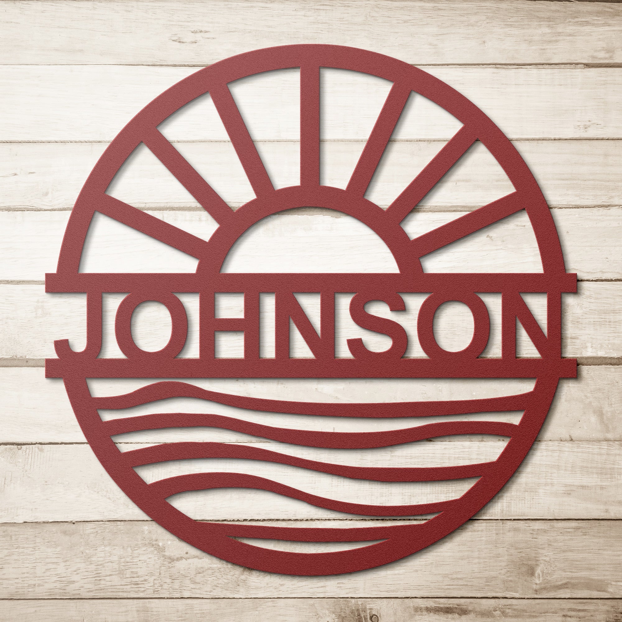 Personalized Sun & Waves Metal Sign - Cool Metal Signs