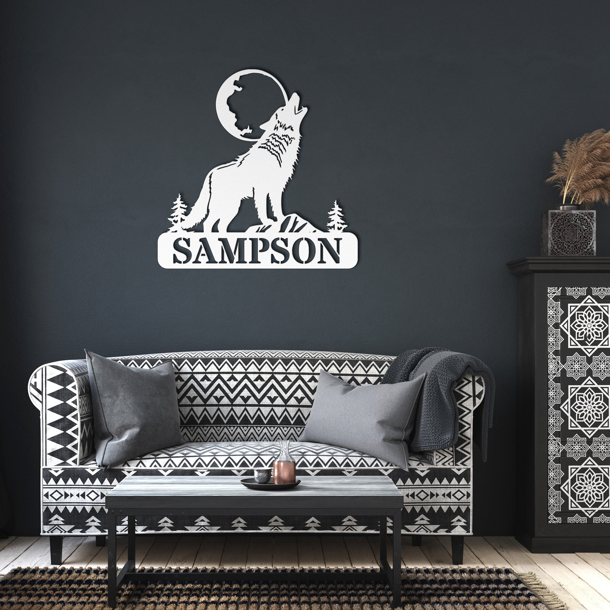 Personalized Wolf Moon Sign - Cool Metal Signs