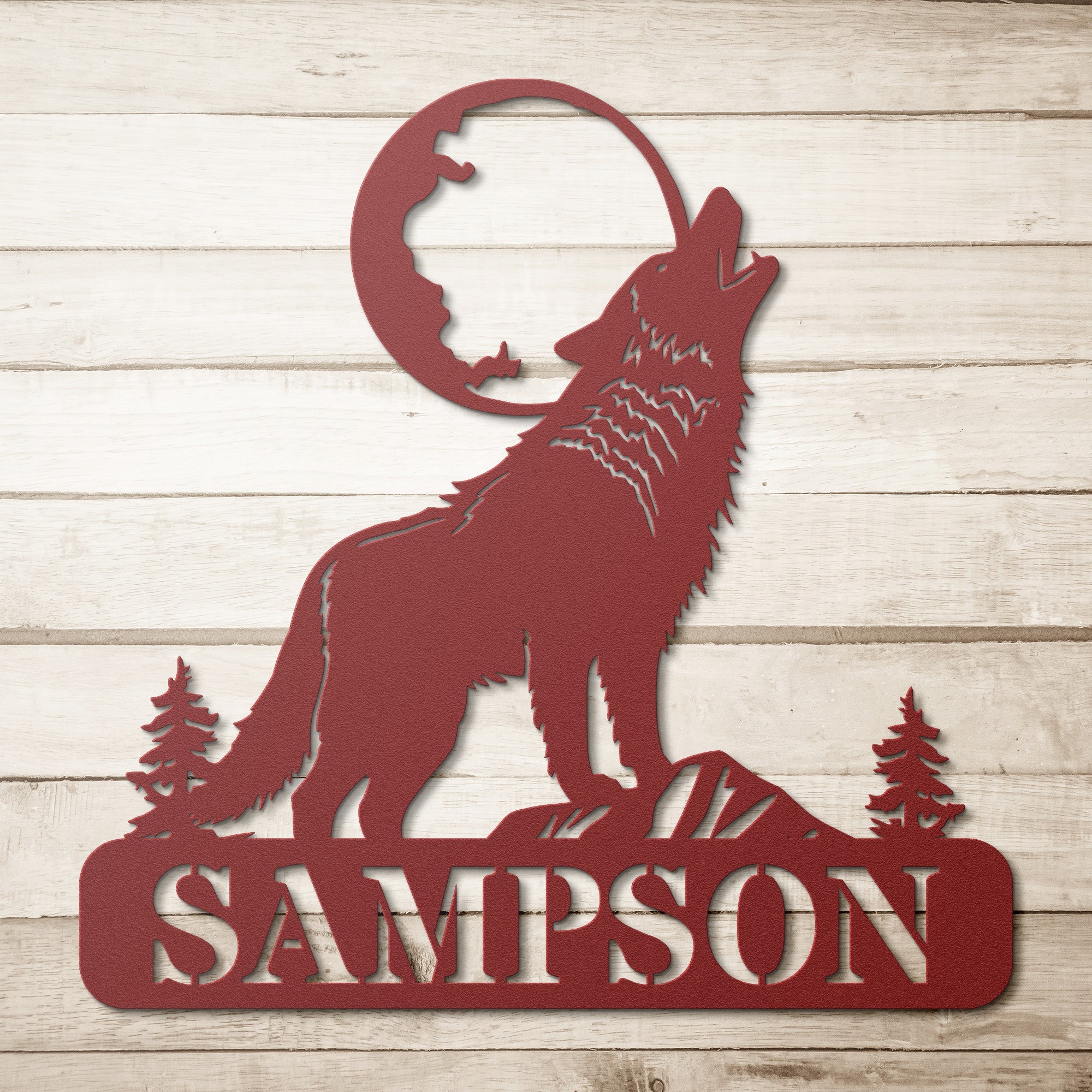 Personalized Wolf Moon Sign - Cool Metal Signs