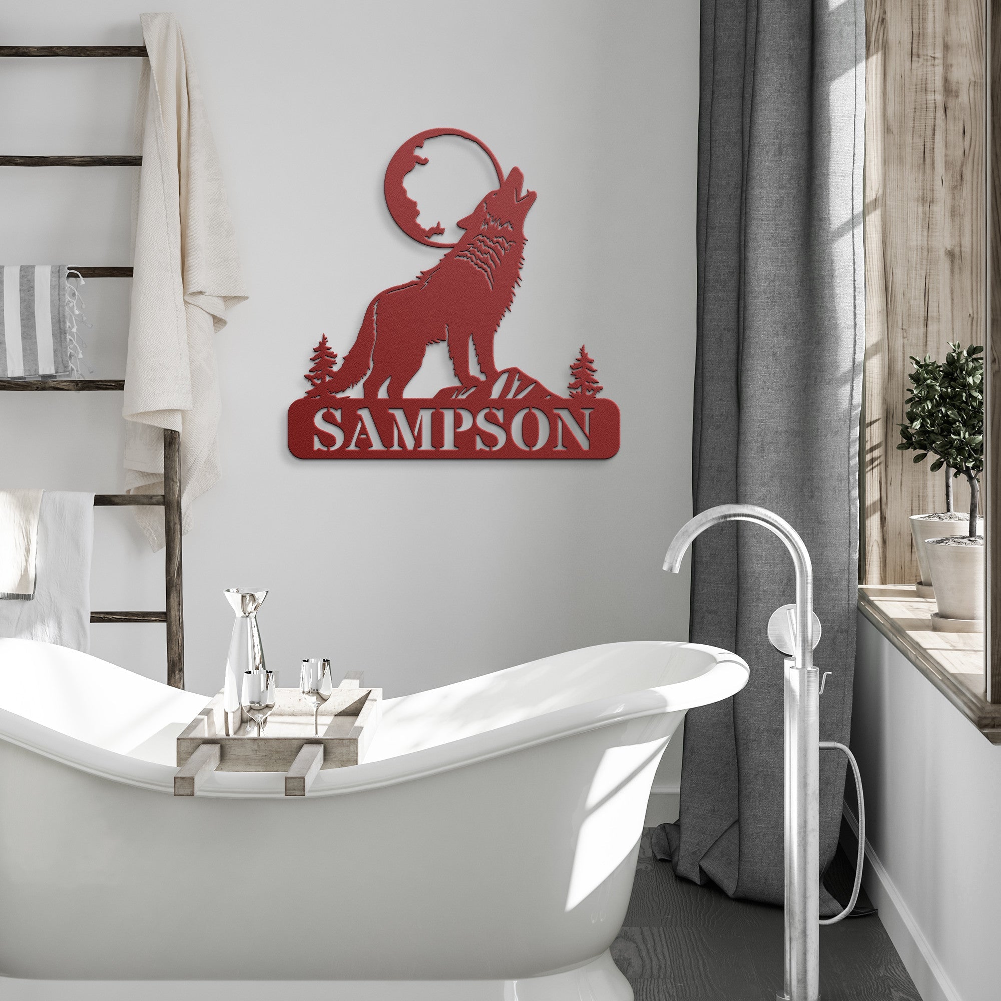 Personalized Wolf Moon Sign - Cool Metal Signs