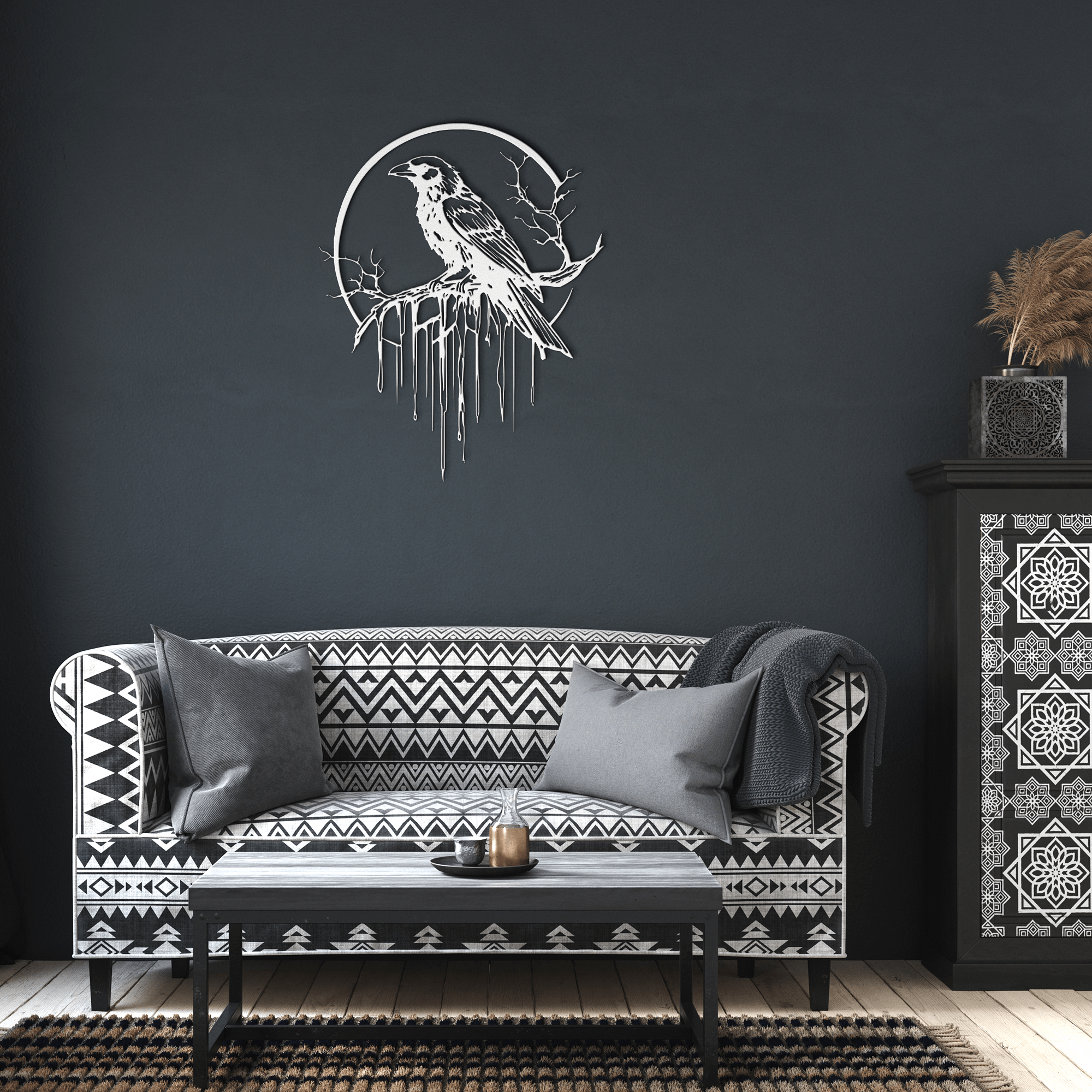 Raven Moon 2 Metal Sign - Cool Metal Signs