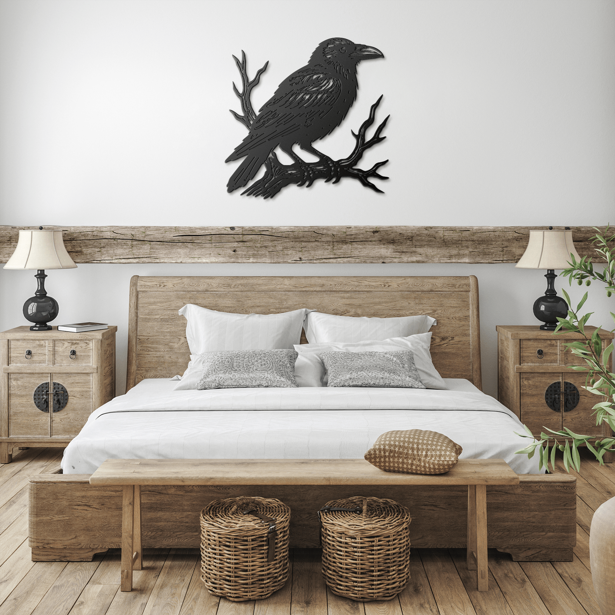 Raven on a Branch Sign - Cool Metal Signs