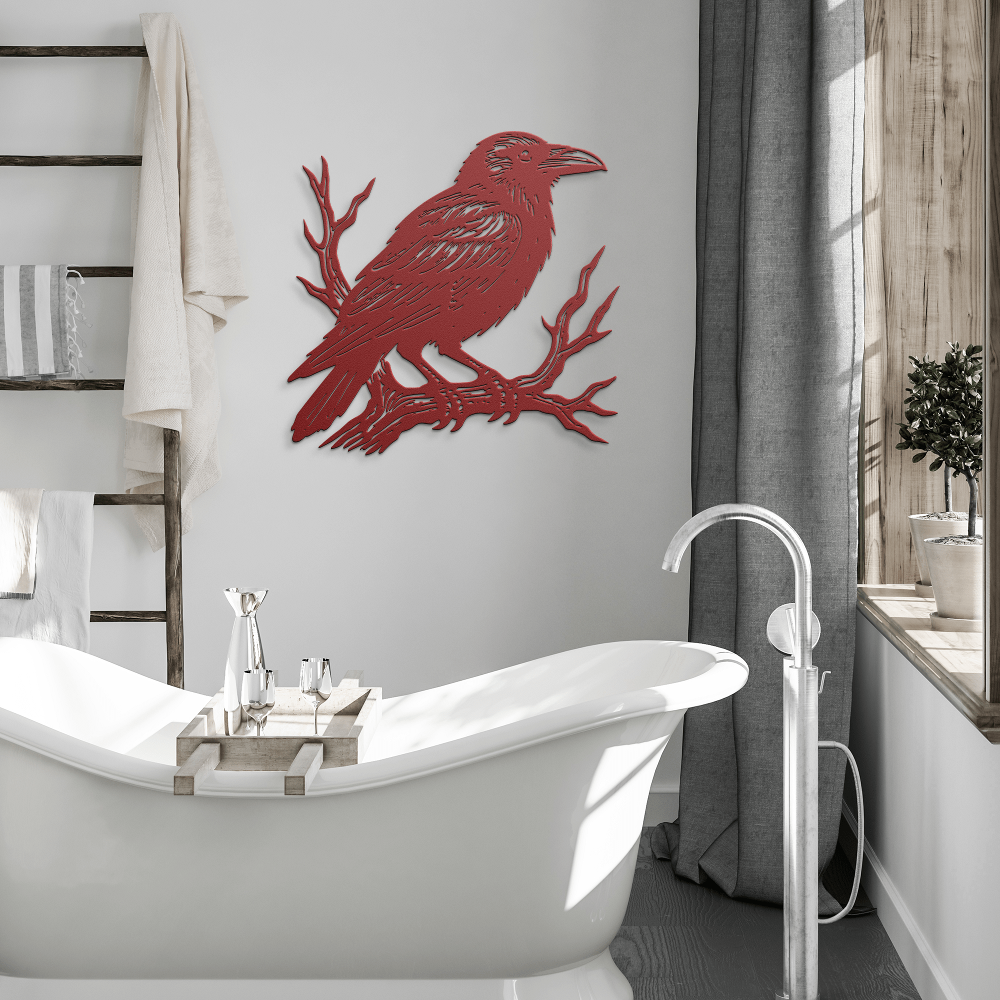 Raven on a Branch Sign - Cool Metal Signs