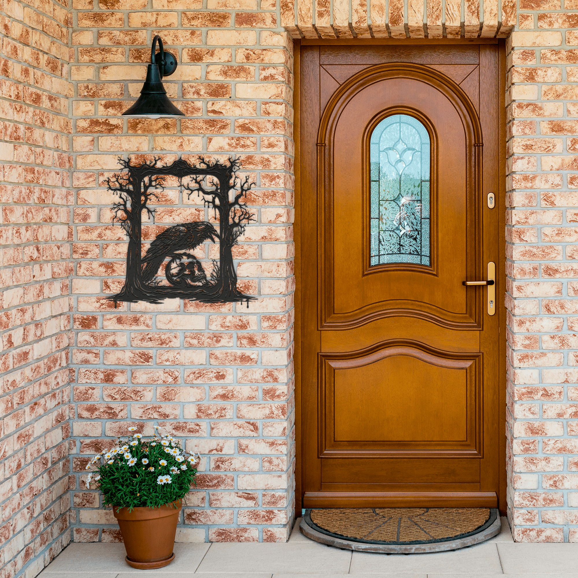 Raven Skull Frame Metal Sign - Cool Metal Signs