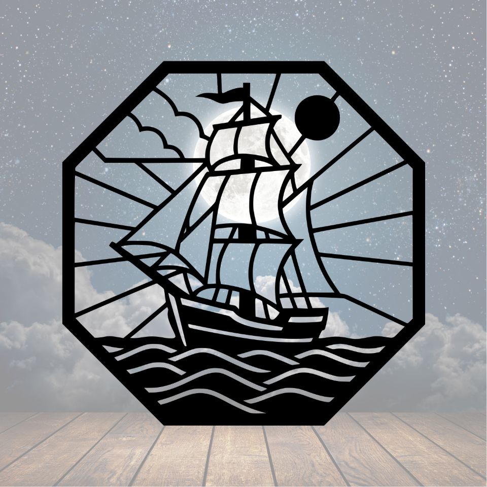 Pirate Ship Metal Sign