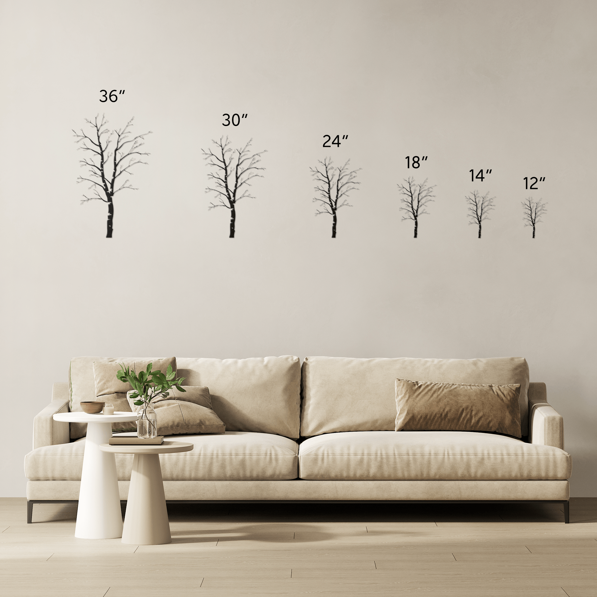 Single Bare Tree Metal Sign - Cool Metal Signs