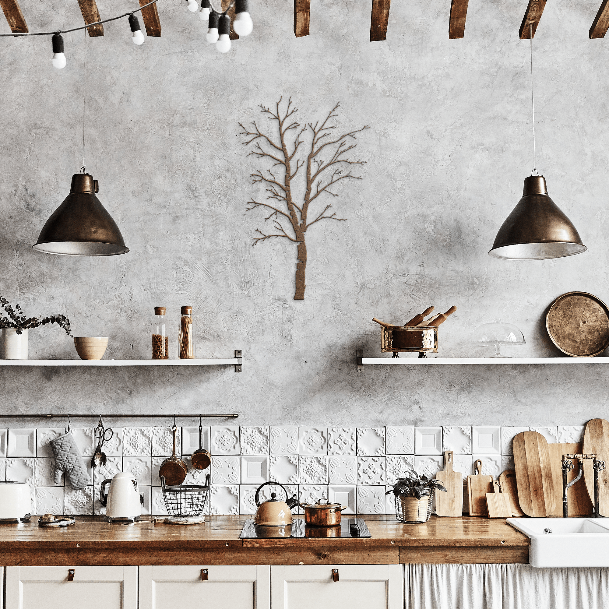 Single Bare Tree Metal Sign - Cool Metal Signs