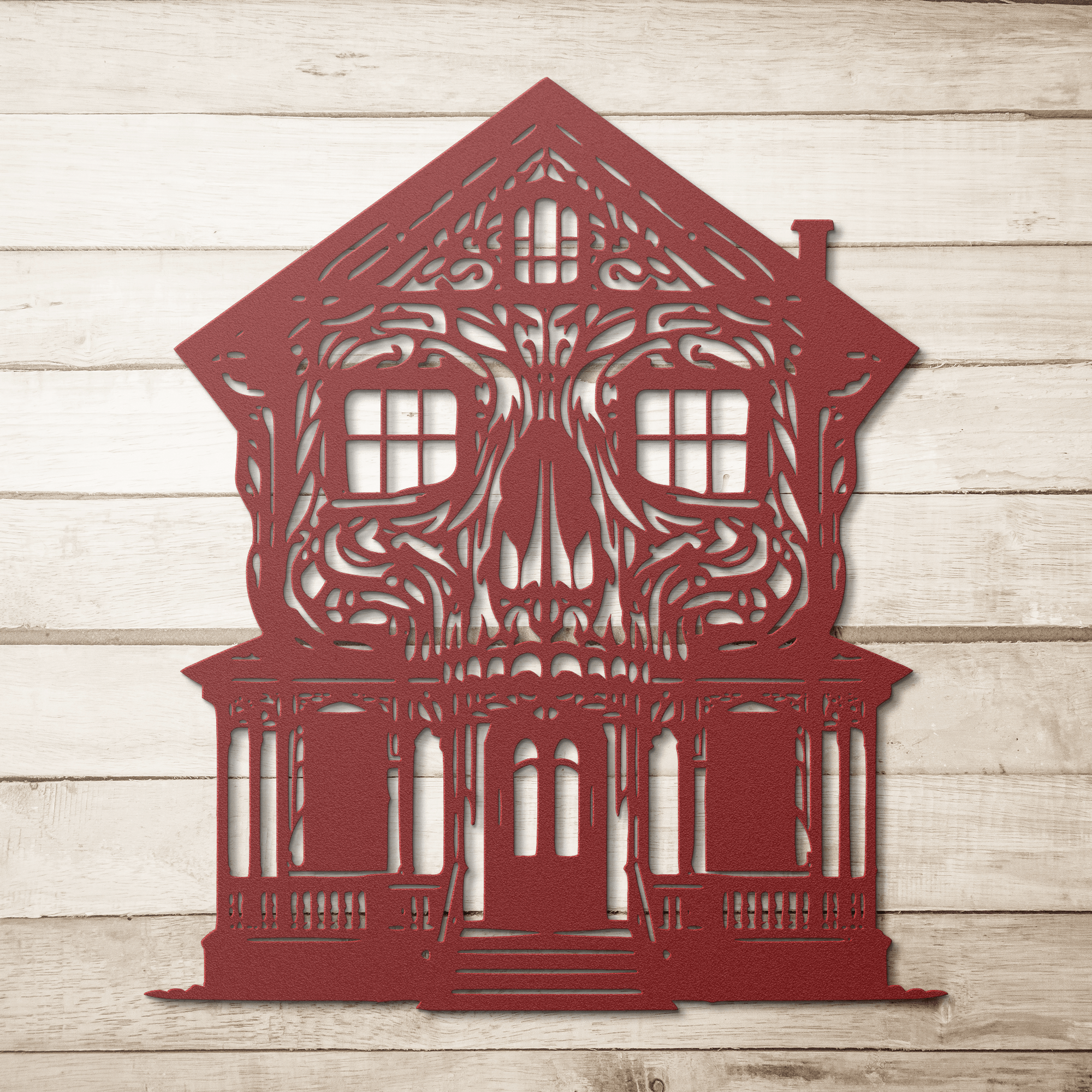 Skull House Metal Sign - Cool Metal Signs