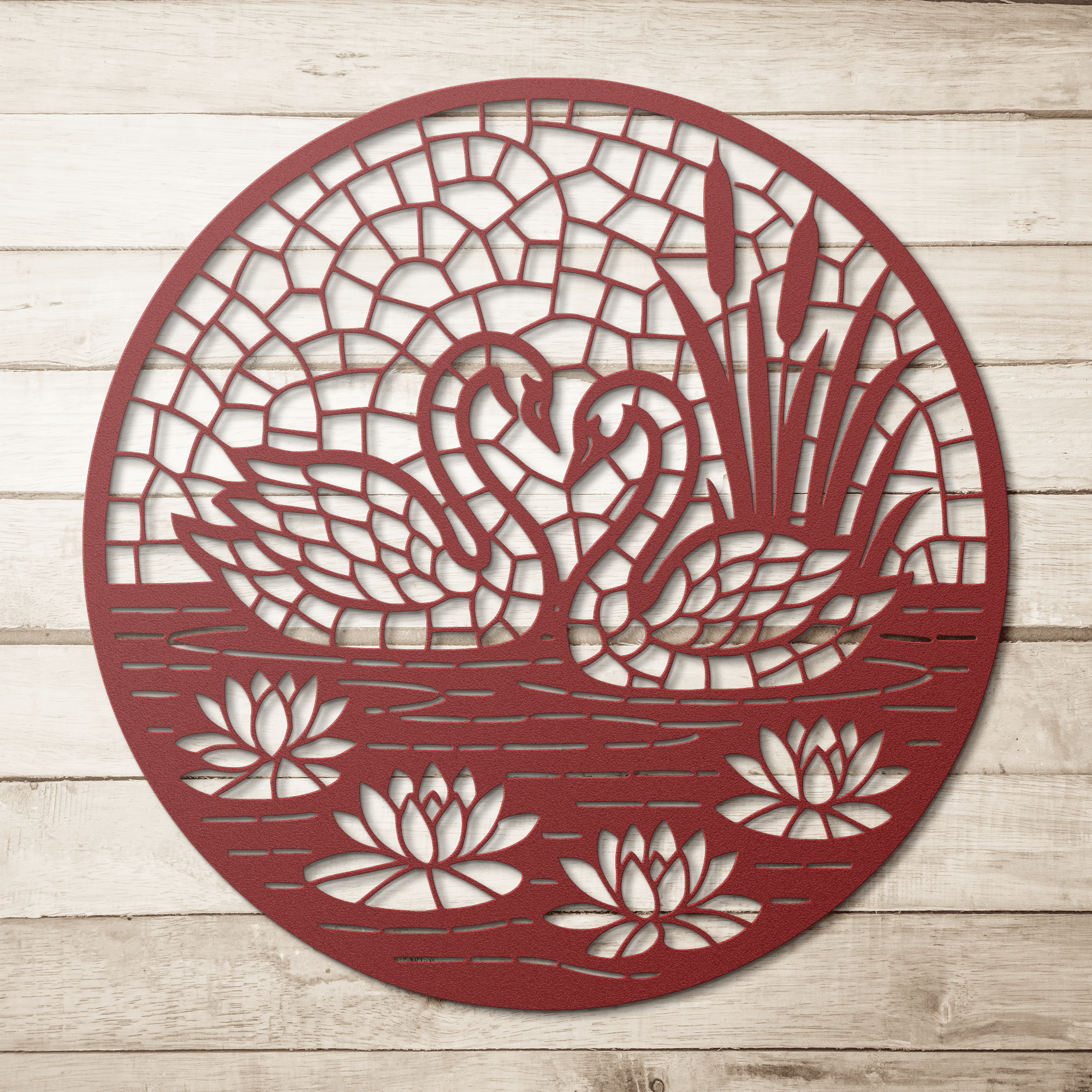 Swans in a pond Metal Sign - Cool Metal Signs