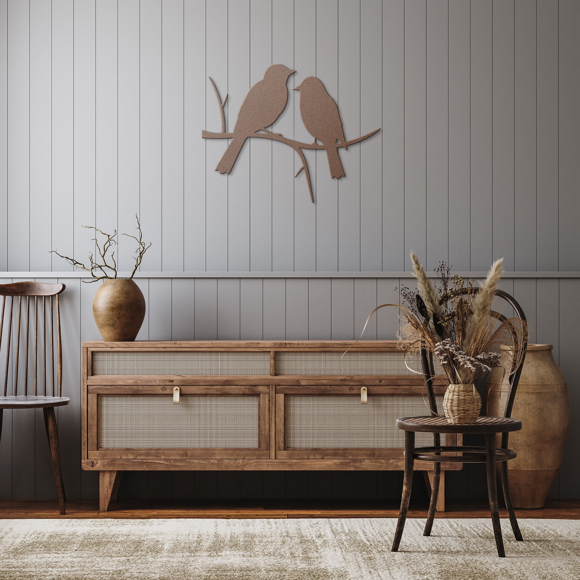 Two Birds on a Branch Metal Sign - Cool Metal Signs