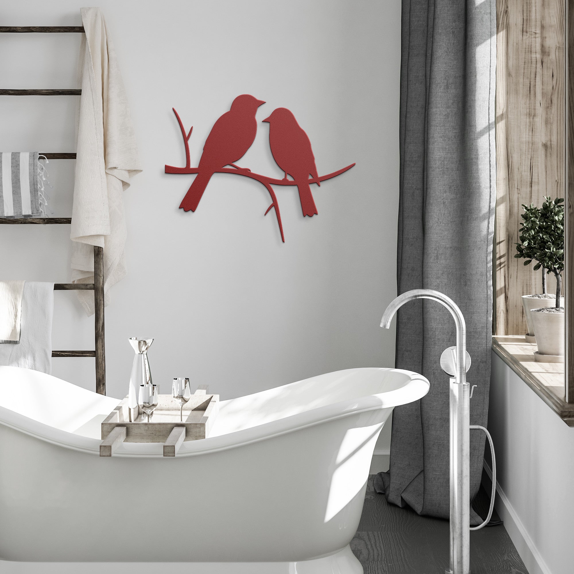 Two Birds on a Branch Metal Sign - Cool Metal Signs