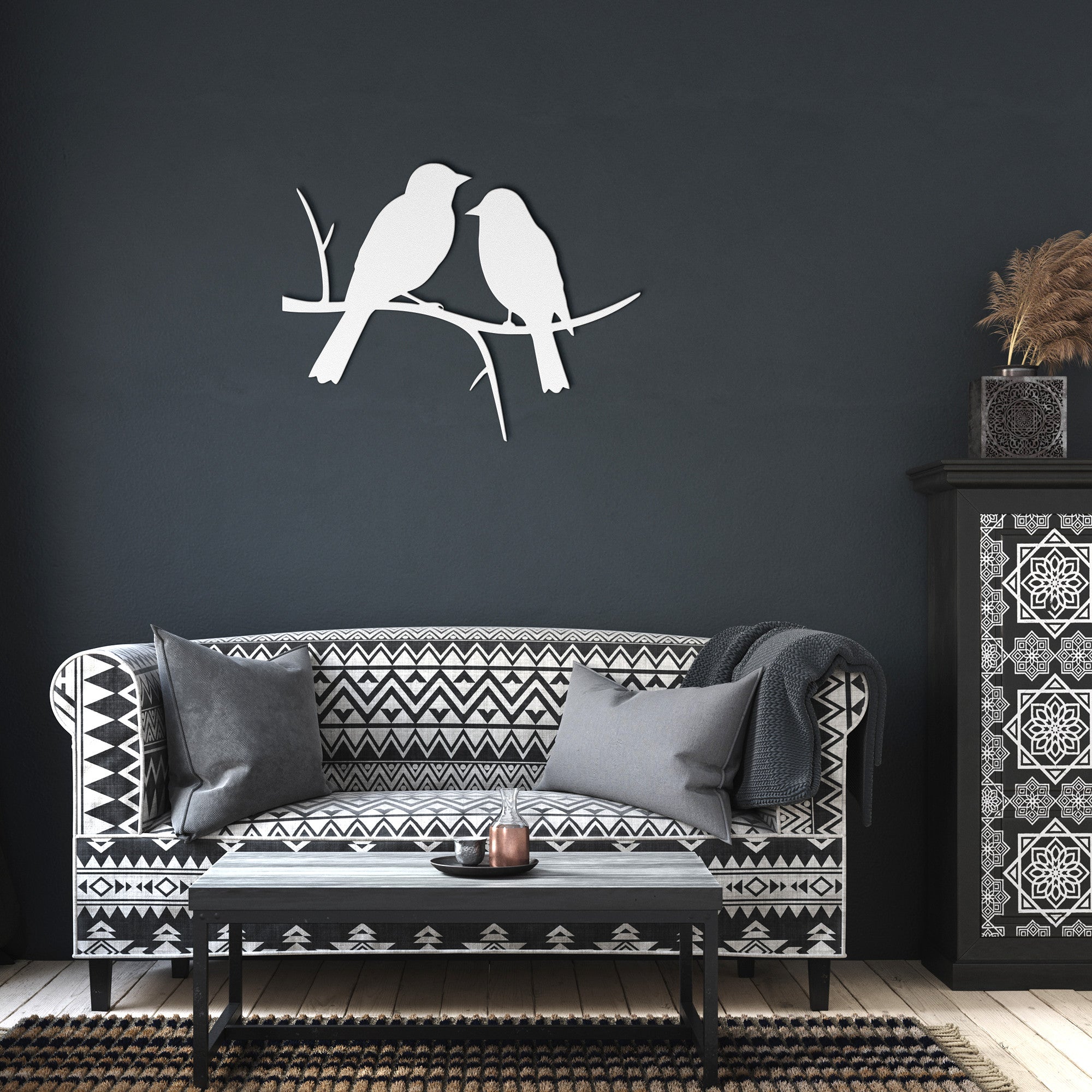 Two Birds on a Branch Metal Sign - Cool Metal Signs