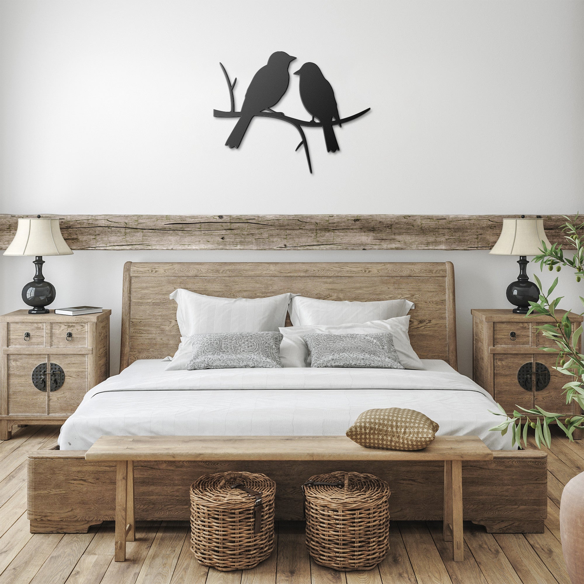 Two Birds on a Branch Metal Sign - Cool Metal Signs