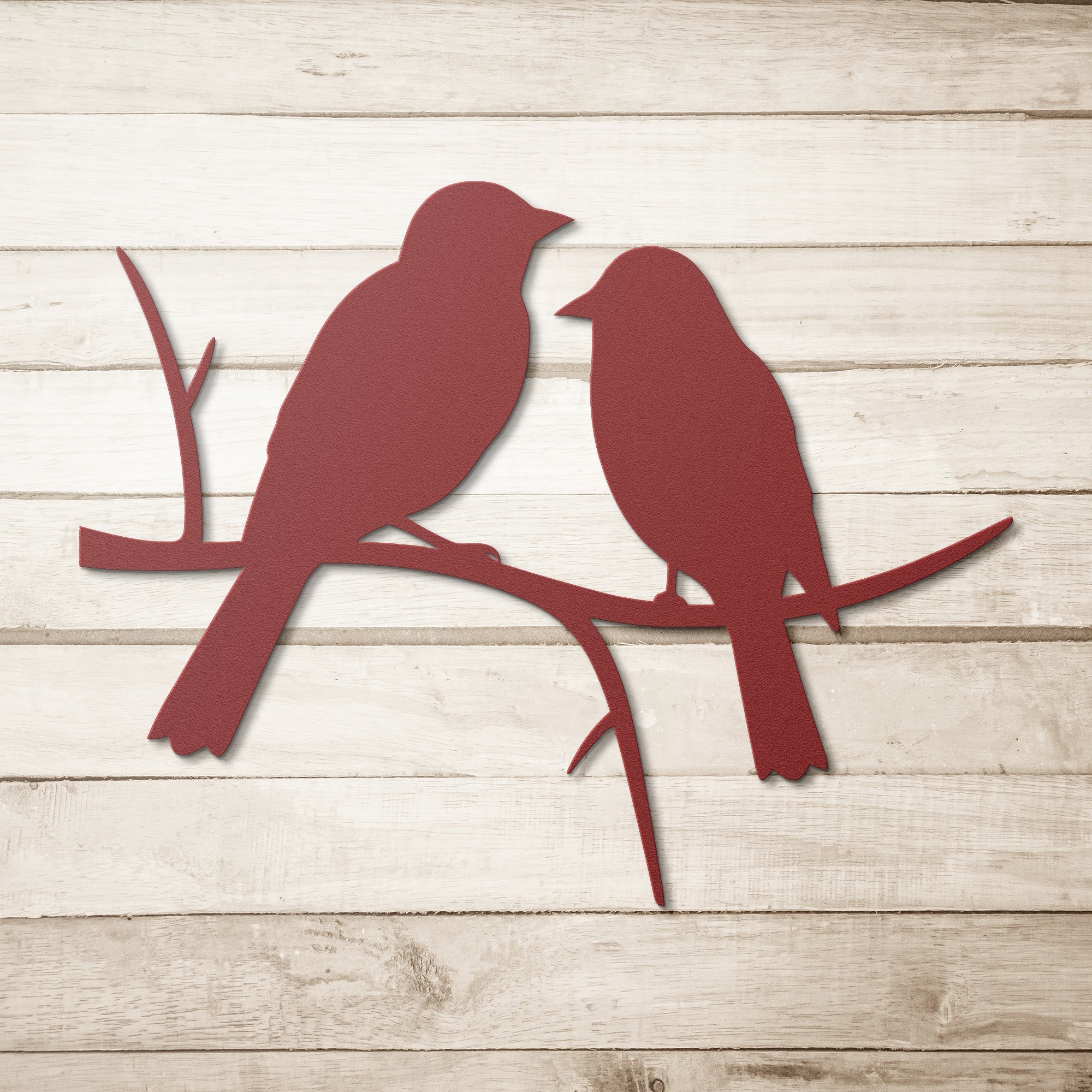 Two Birds on a Branch Metal Sign - Cool Metal Signs