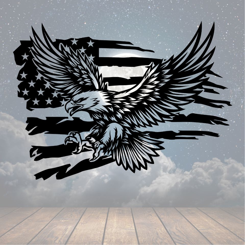 USA Eagle Metal Sign - Cool Metal Signs