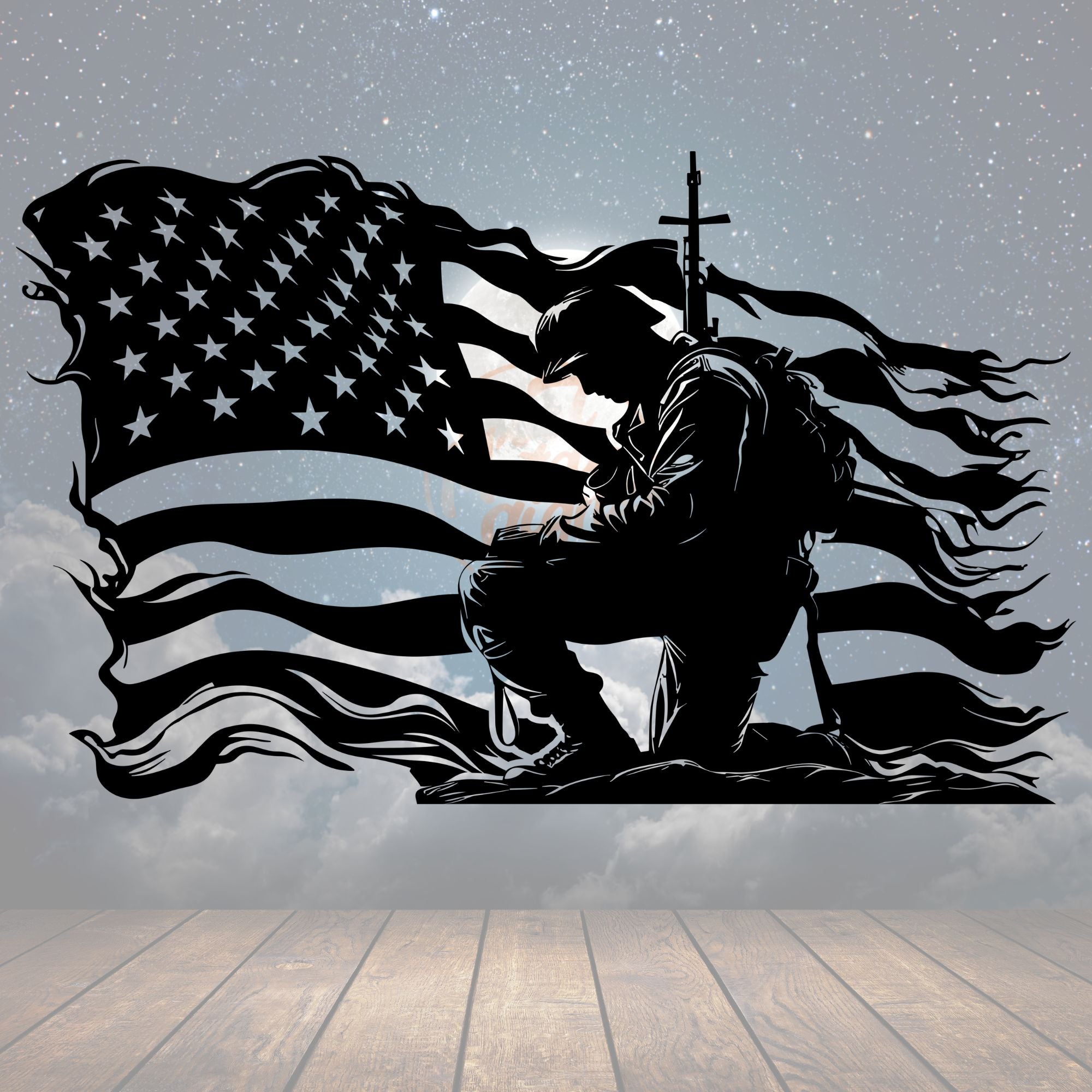 Veteran Flag Sign - Cool Metal Signs