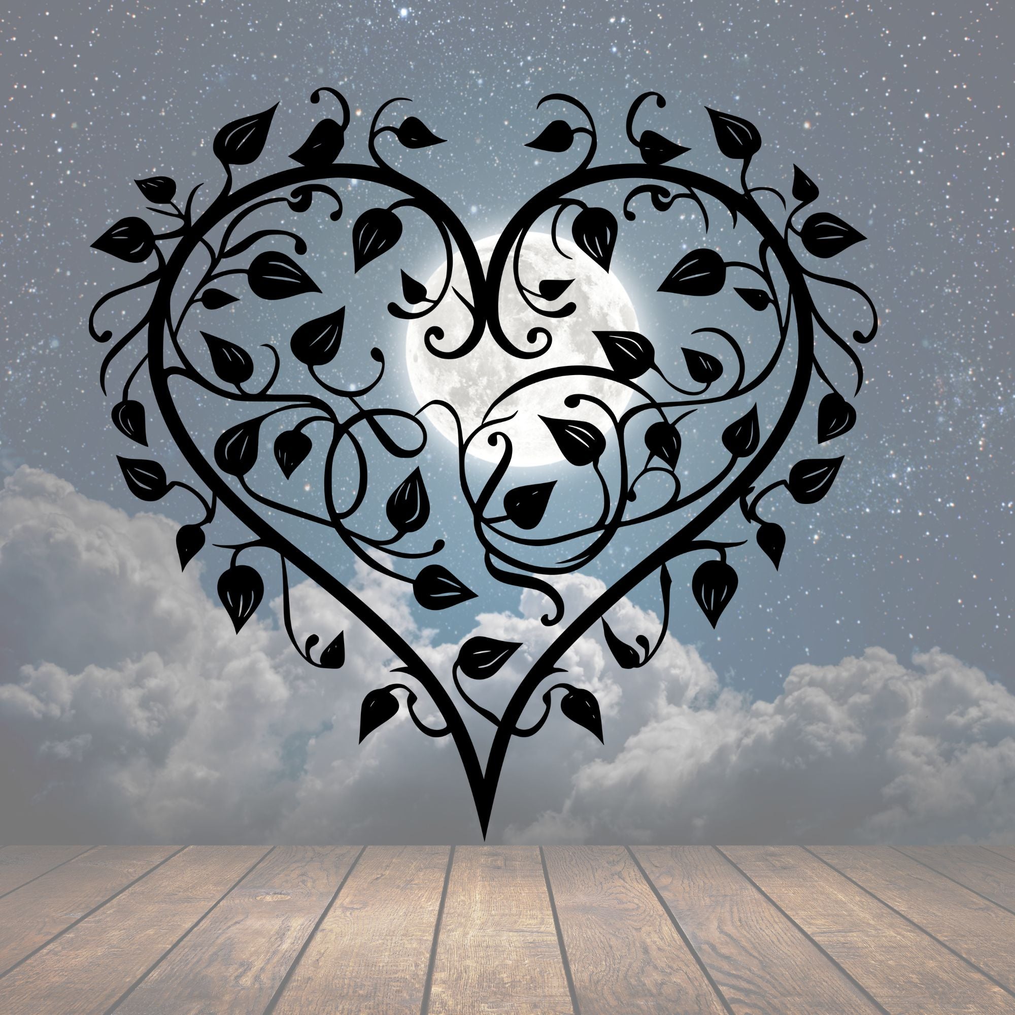 Vines of a Heart Metal Sign - Cool Metal Signs