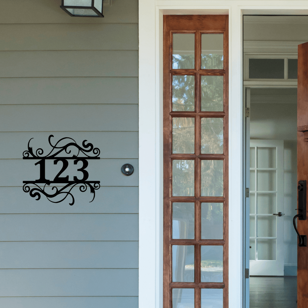 Personalized Swirl Monogram Address Sign