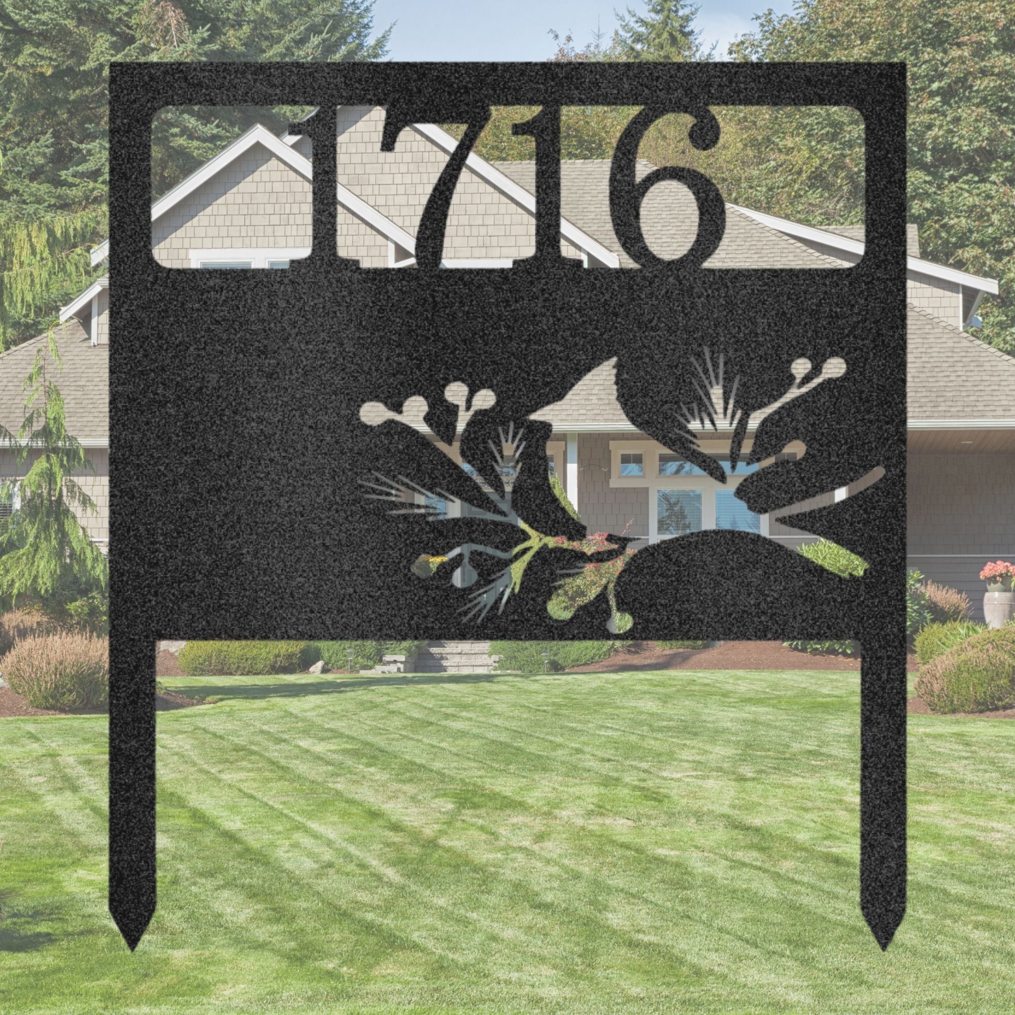 Bird Yard Address Stake - Steel Sign - Cool Metal Signs