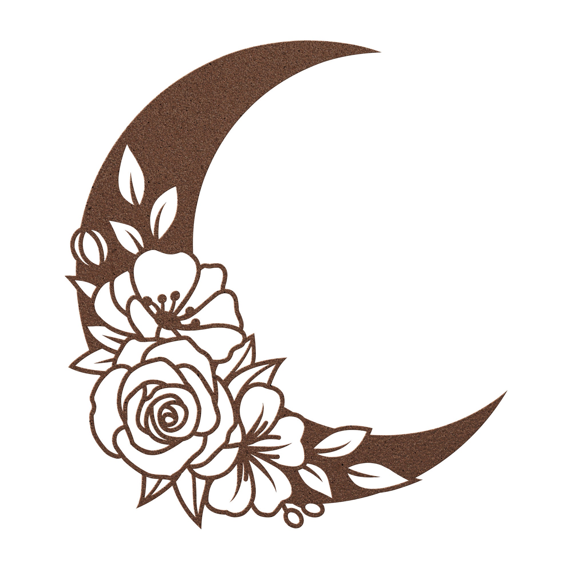 Daises Floral Moon Sign - Cool Metal Signs