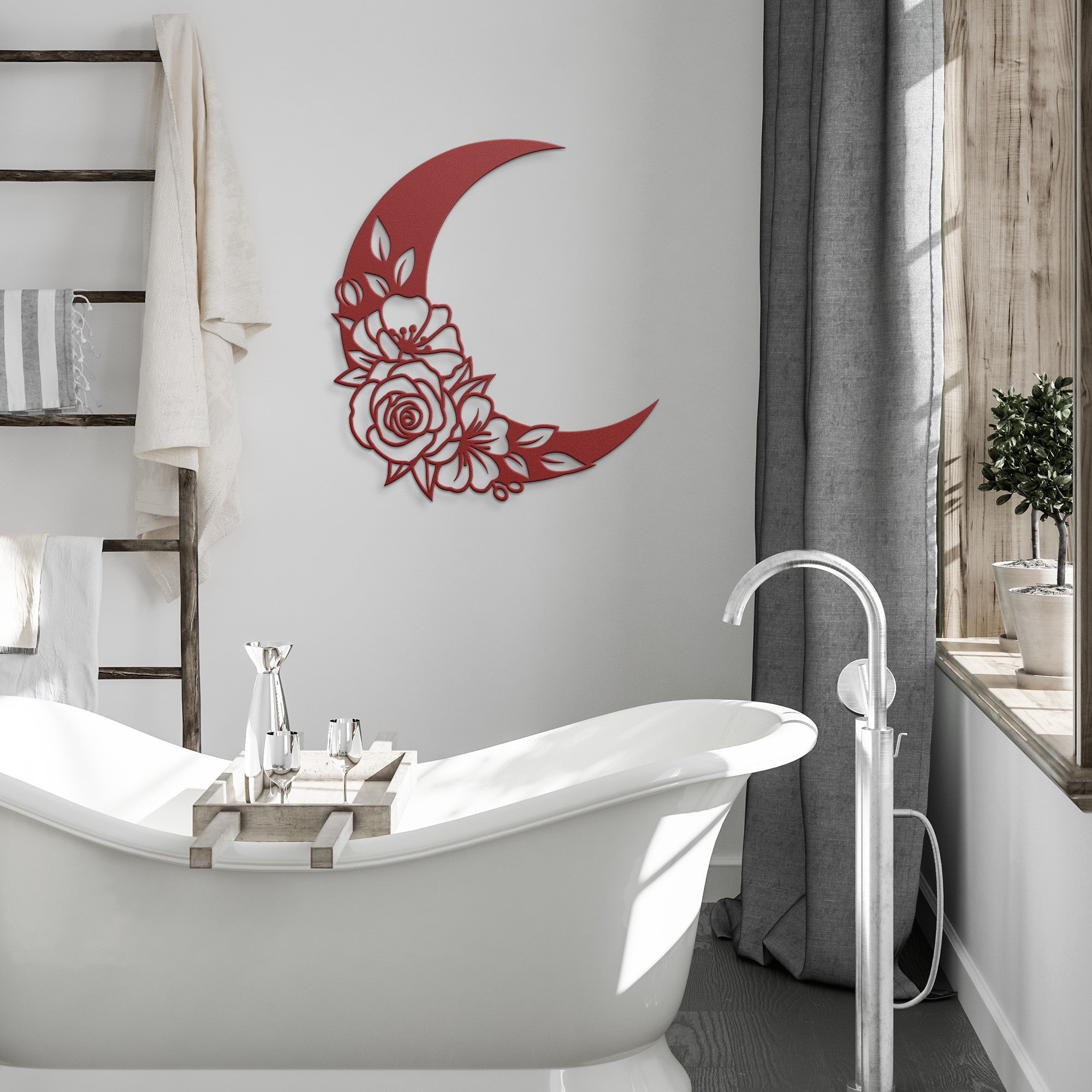 Daises Floral Moon Sign - Cool Metal Signs