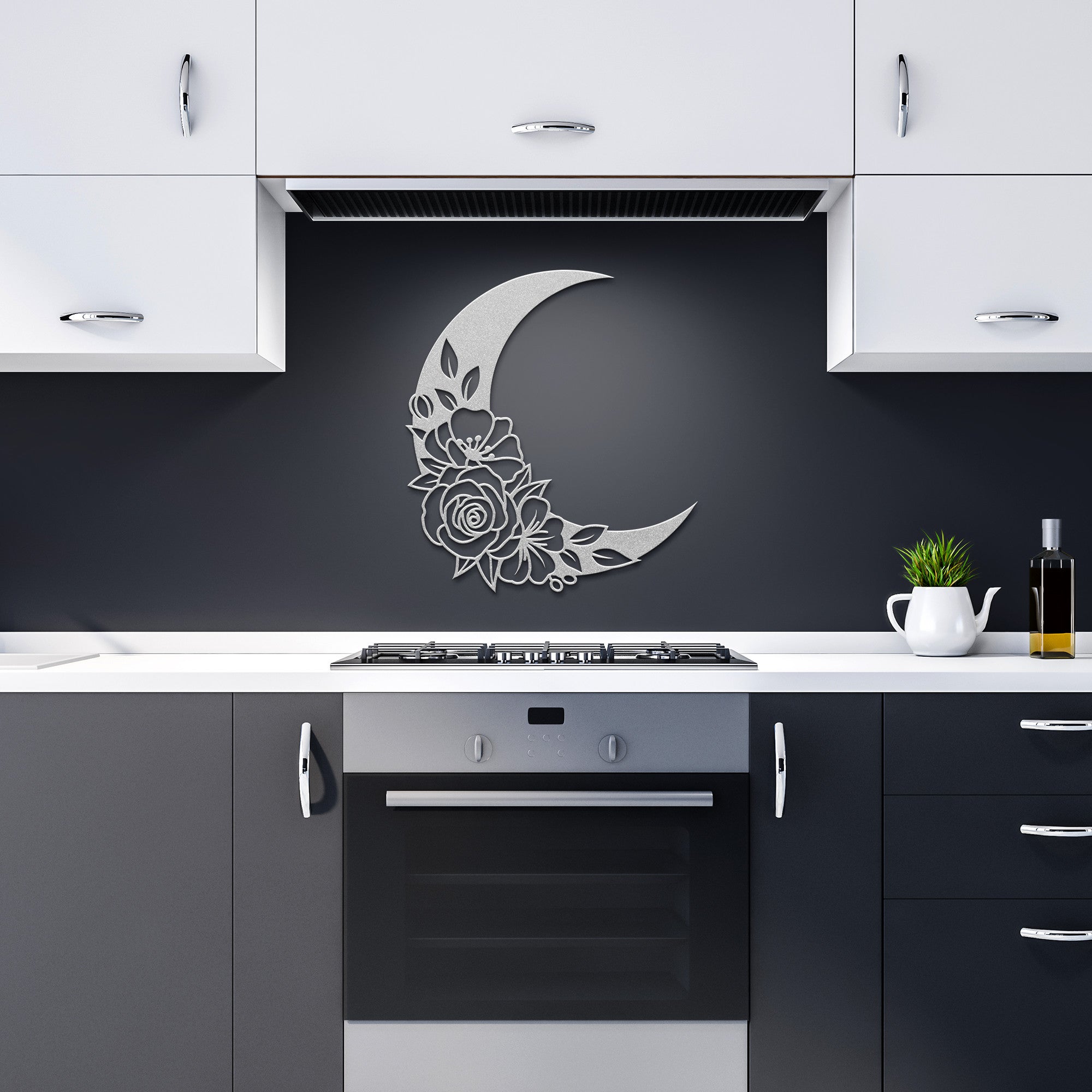 Daises Floral Moon Sign - Cool Metal Signs