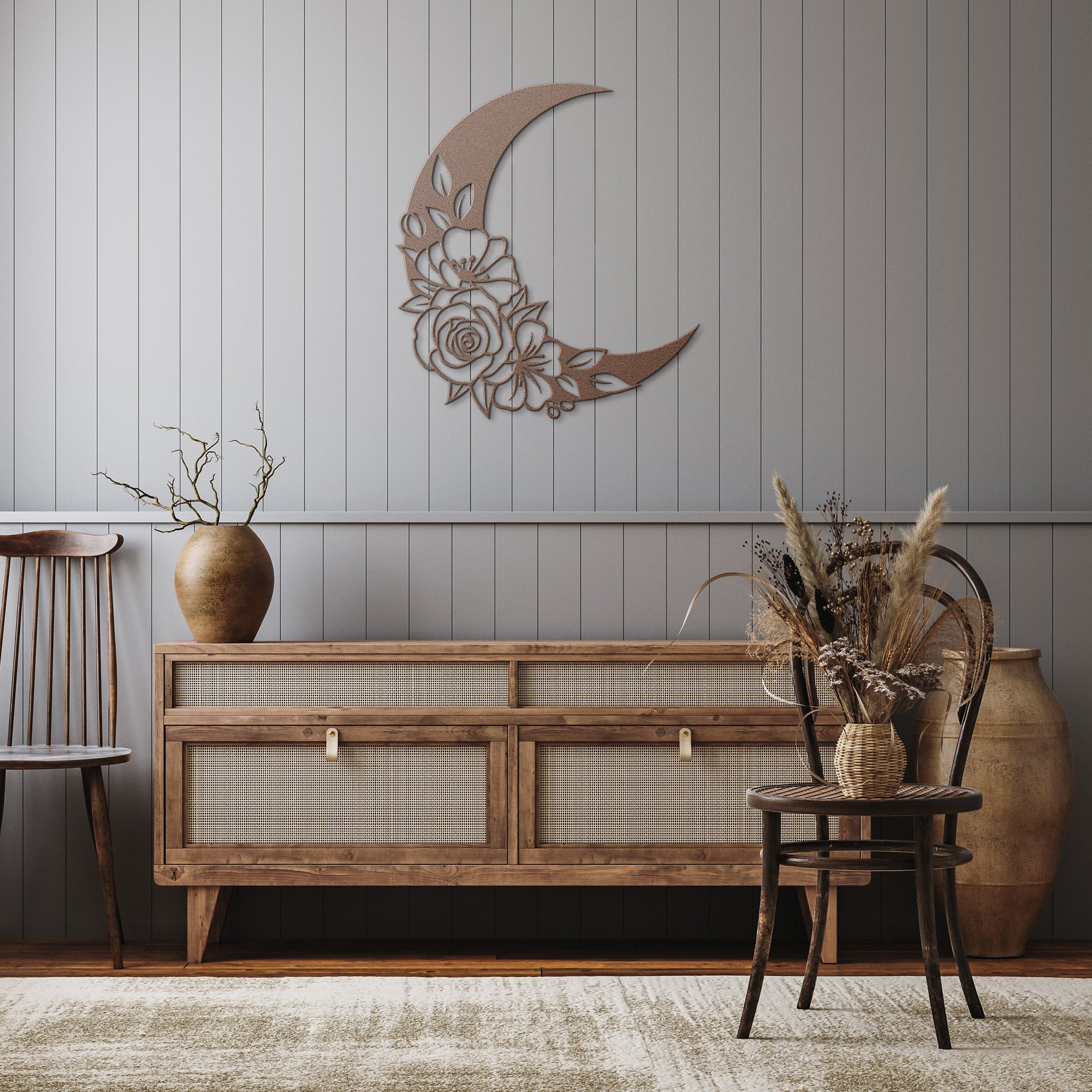 Daises Floral Moon Sign - Cool Metal Signs