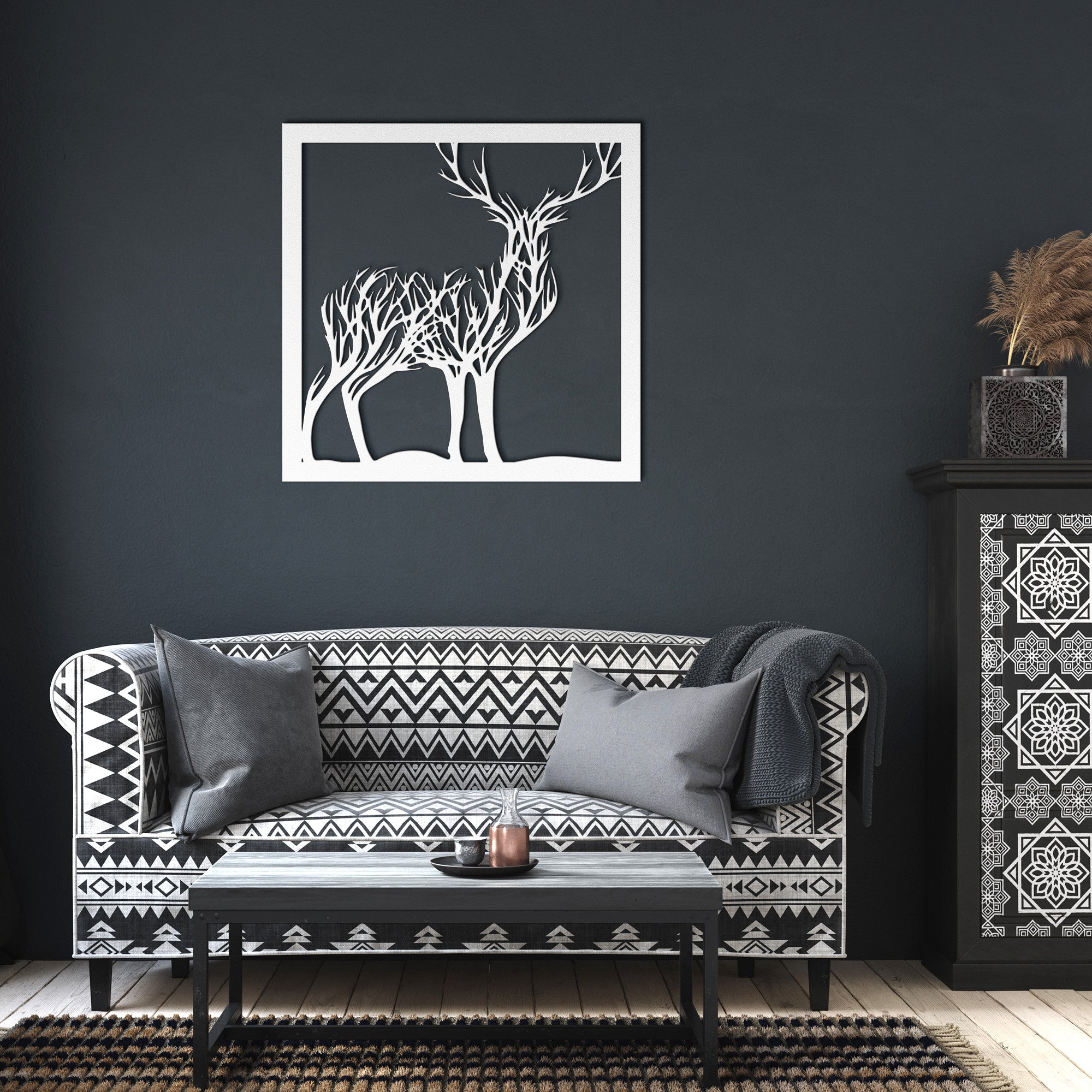 Deer Tree Art - Cool Metal Signs