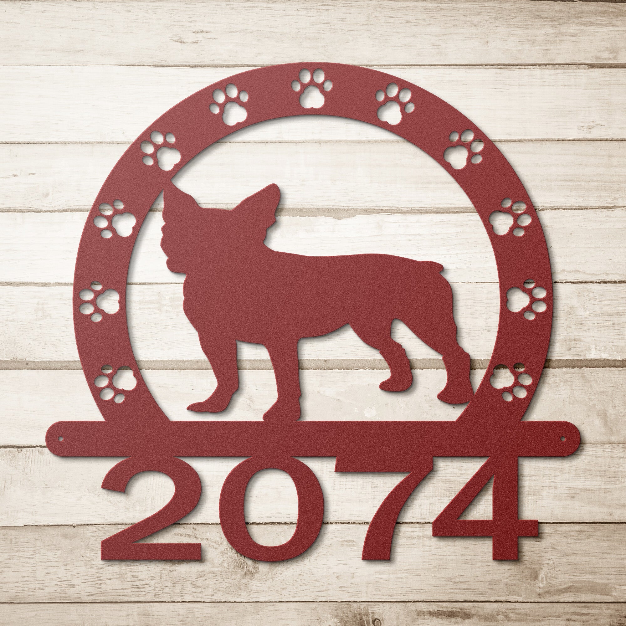 Dog Silhouette Address Sign - Cool Metal Signs