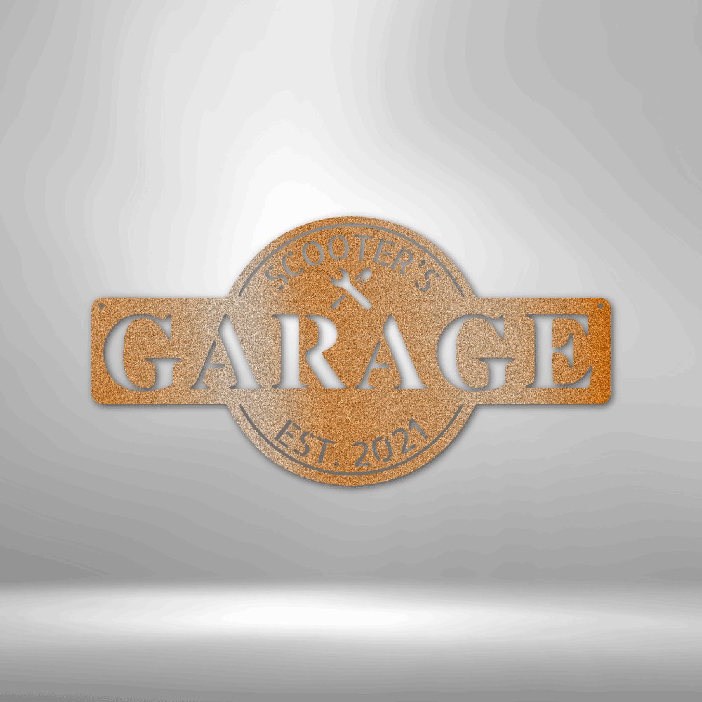 Garage Monogram - Metal Sign - Cool Metal Signs