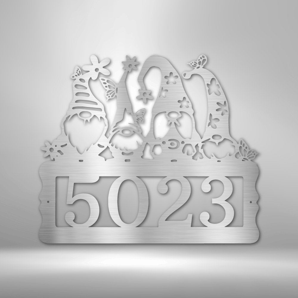 Gnome Address Sign - Steel Sign - Cool Metal Signs