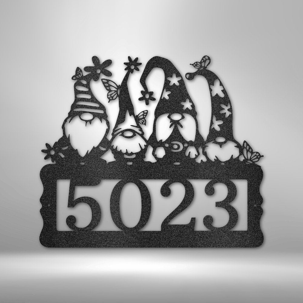 Gnome Address Sign - Steel Sign - Cool Metal Signs