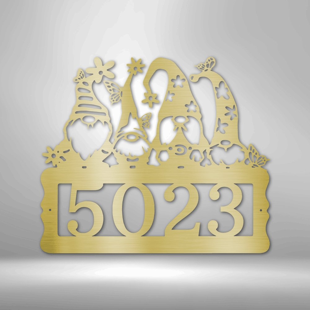 Gnome Address Sign - Steel Sign - Cool Metal Signs