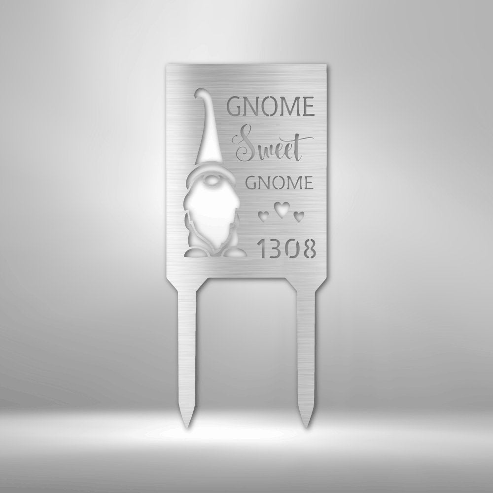 Gnome Home - Steel Stake - Cool Metal Signs